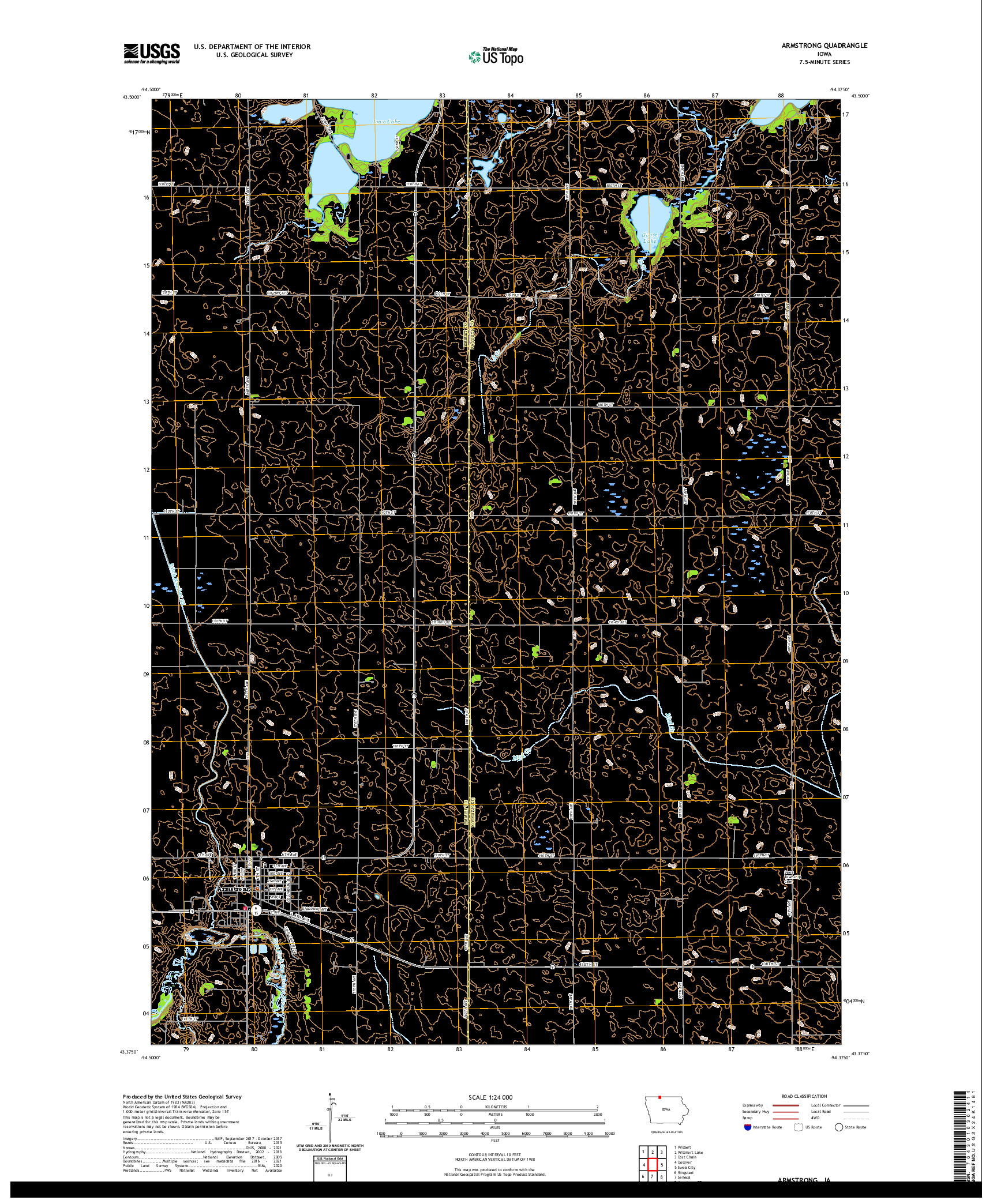 US TOPO 7.5-MINUTE MAP FOR ARMSTRONG, IA