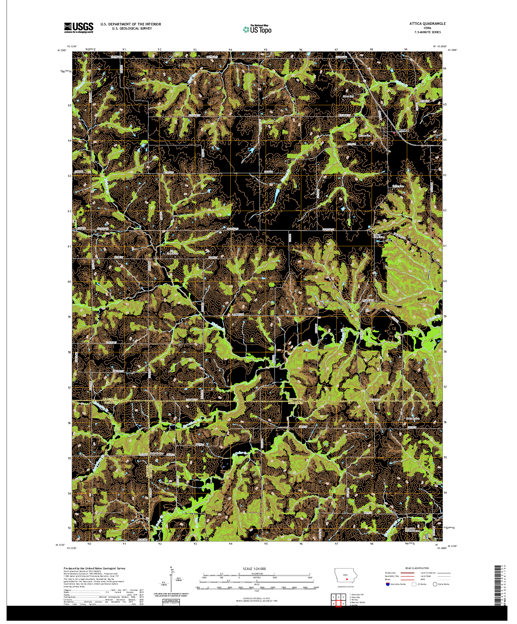 US TOPO 7.5-MINUTE MAP FOR ATTICA, IA