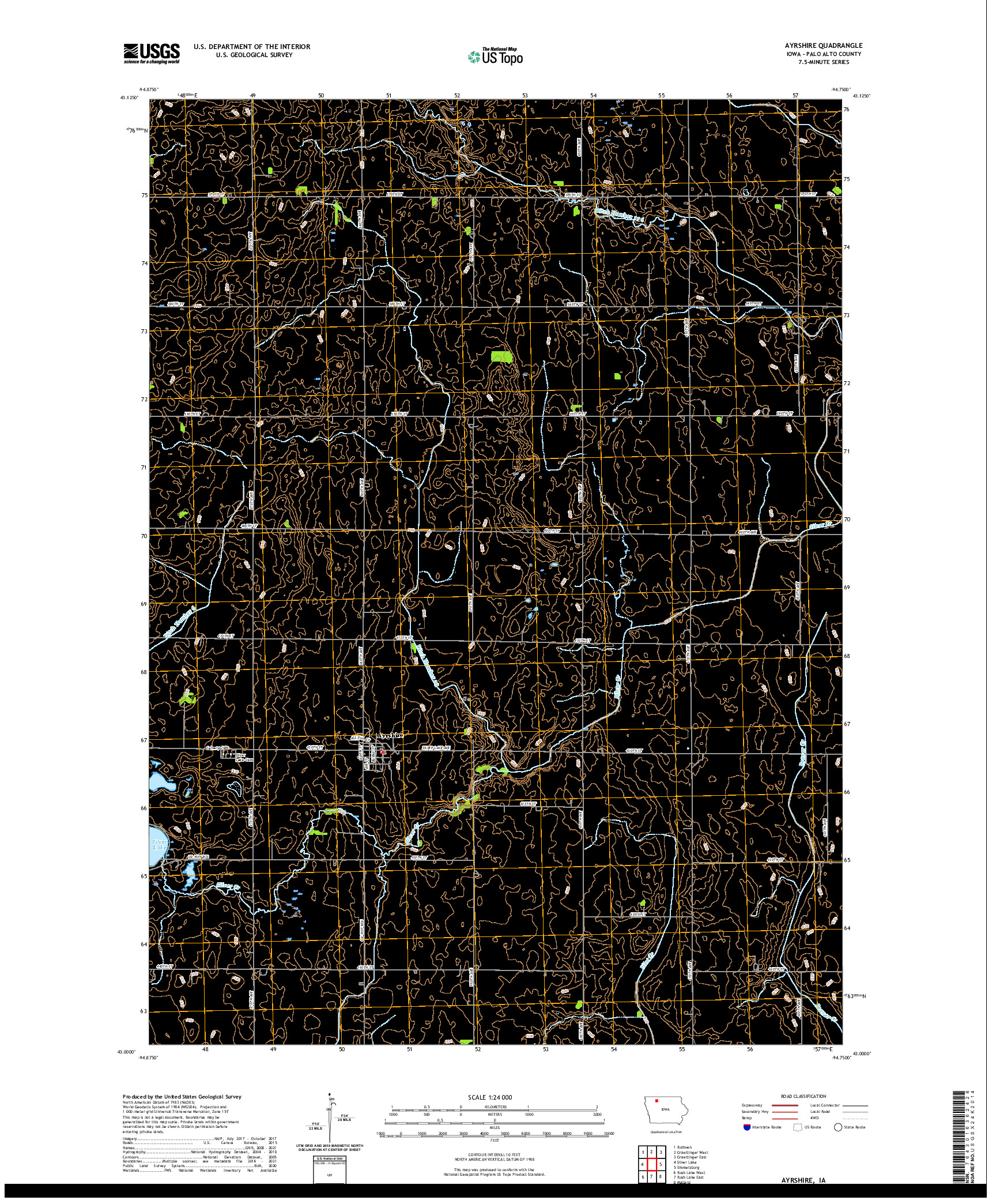 US TOPO 7.5-MINUTE MAP FOR AYRSHIRE, IA