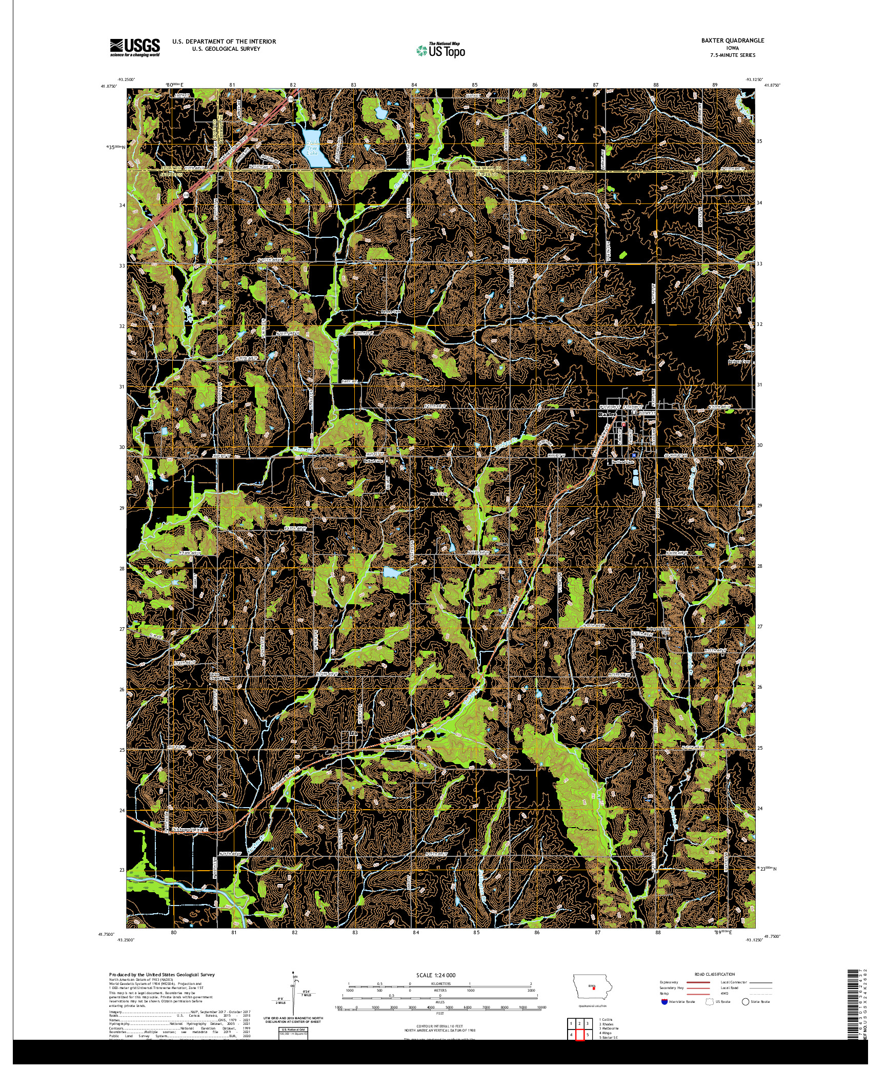 US TOPO 7.5-MINUTE MAP FOR BAXTER, IA