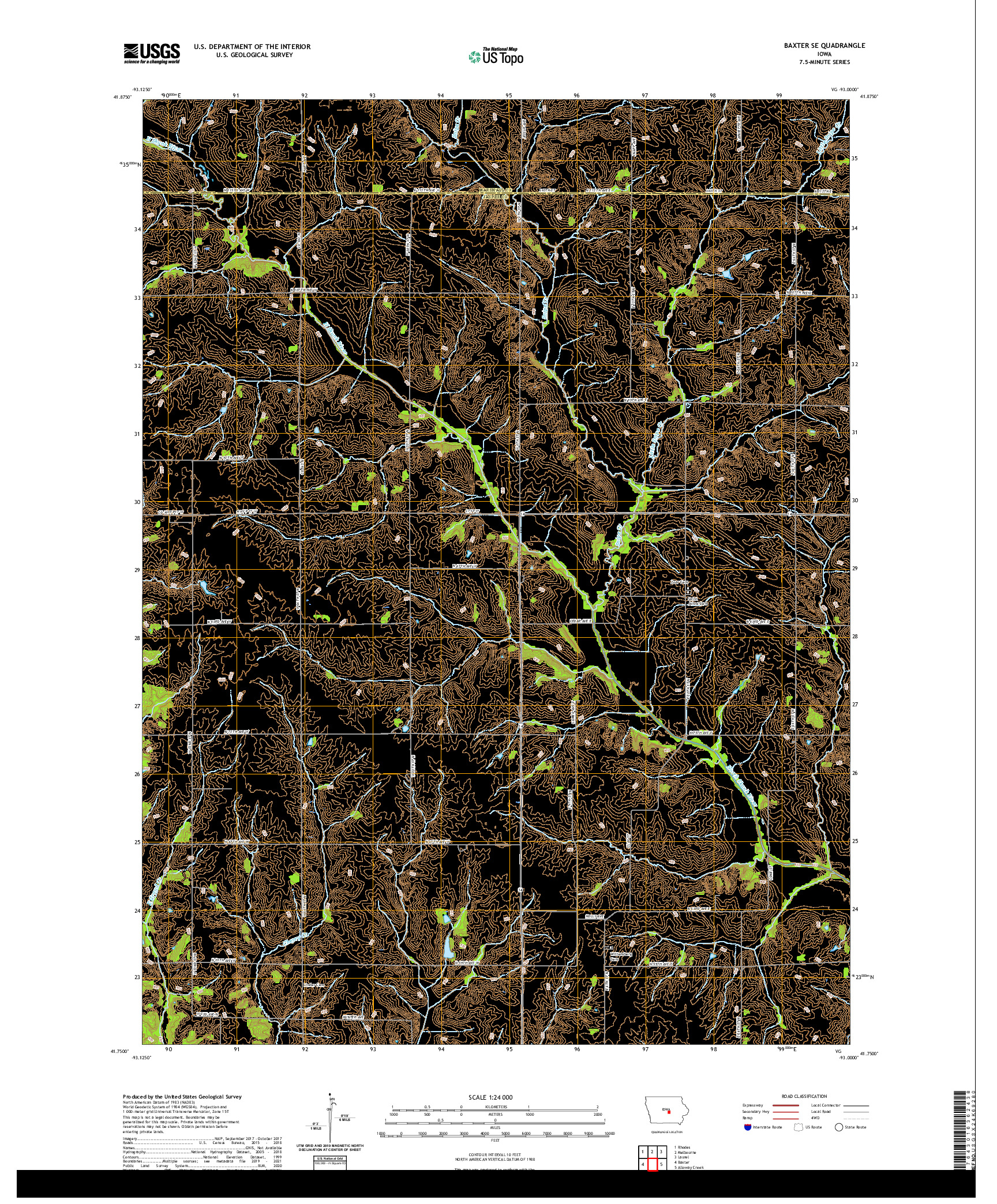 US TOPO 7.5-MINUTE MAP FOR BAXTER SE, IA