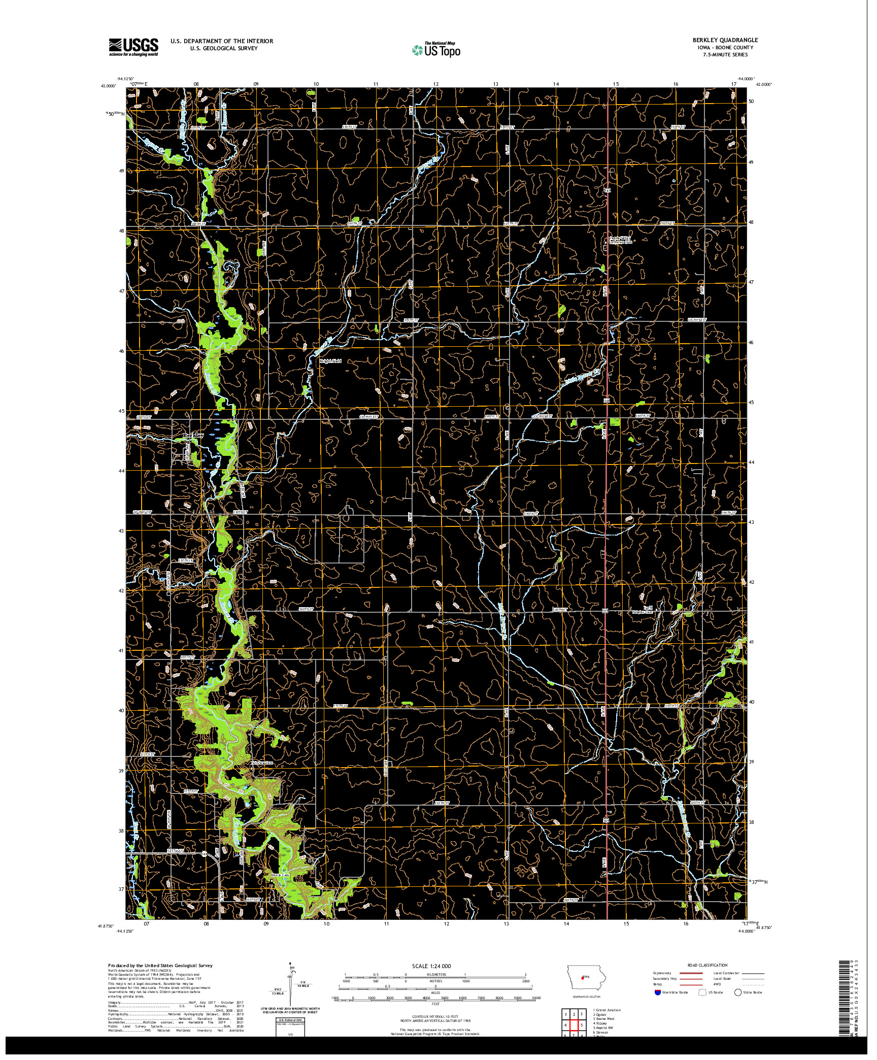 US TOPO 7.5-MINUTE MAP FOR BERKLEY, IA