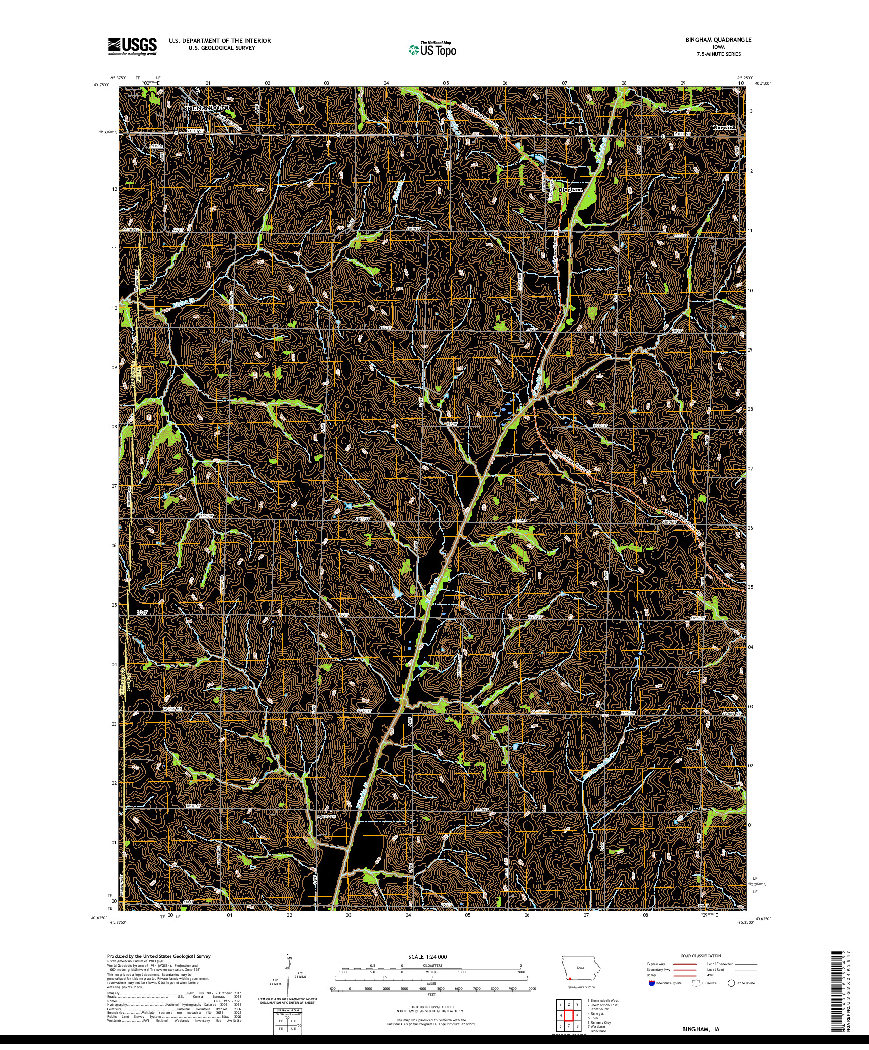 US TOPO 7.5-MINUTE MAP FOR BINGHAM, IA