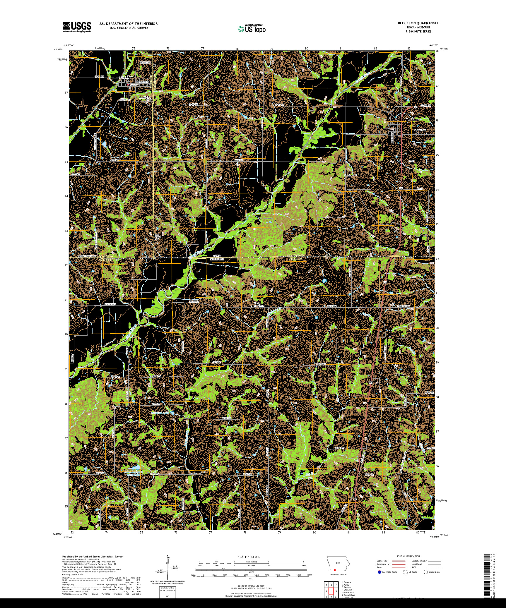 US TOPO 7.5-MINUTE MAP FOR BLOCKTON, IA,MO