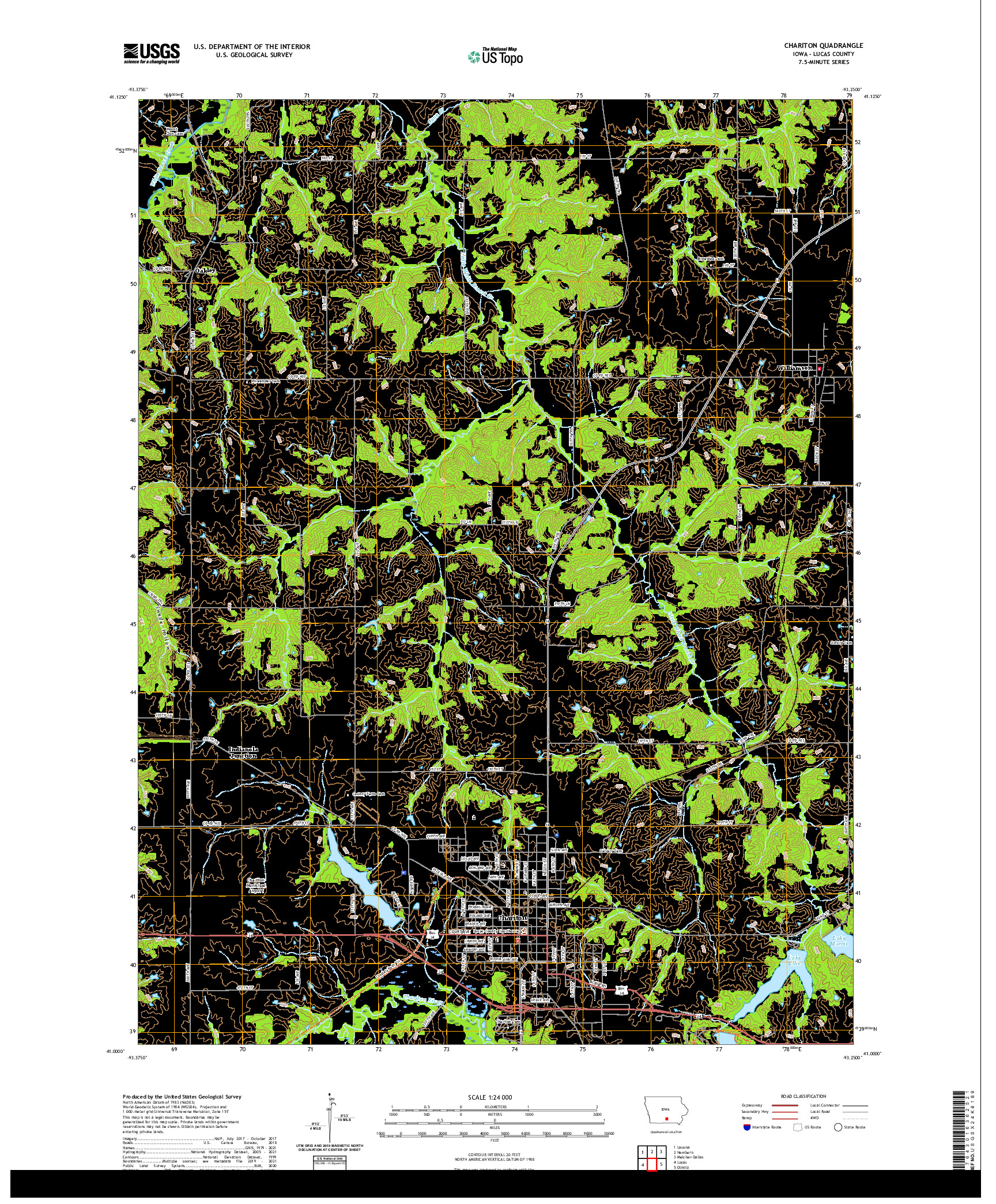 US TOPO 7.5-MINUTE MAP FOR CHARITON, IA