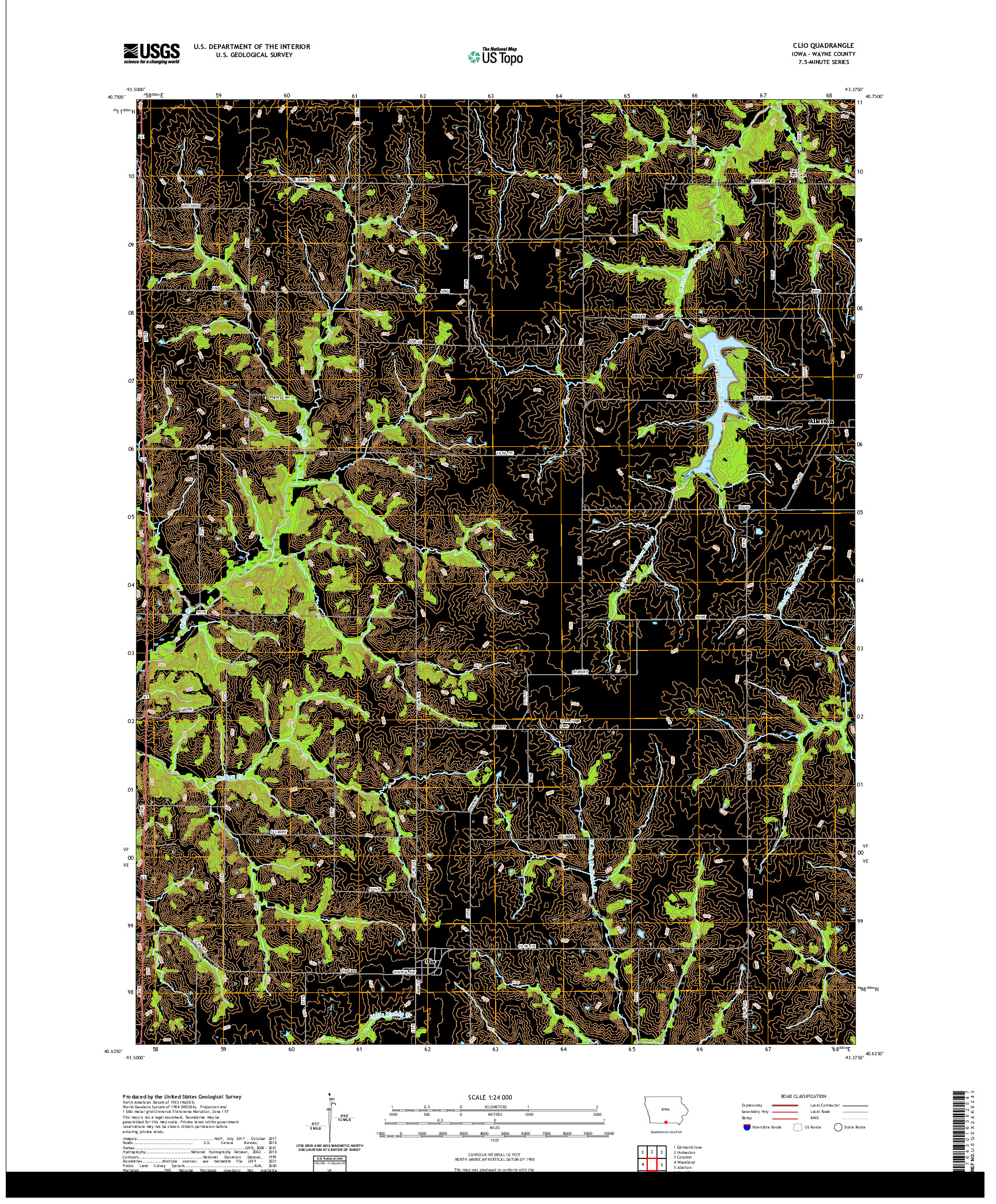 US TOPO 7.5-MINUTE MAP FOR CLIO, IA