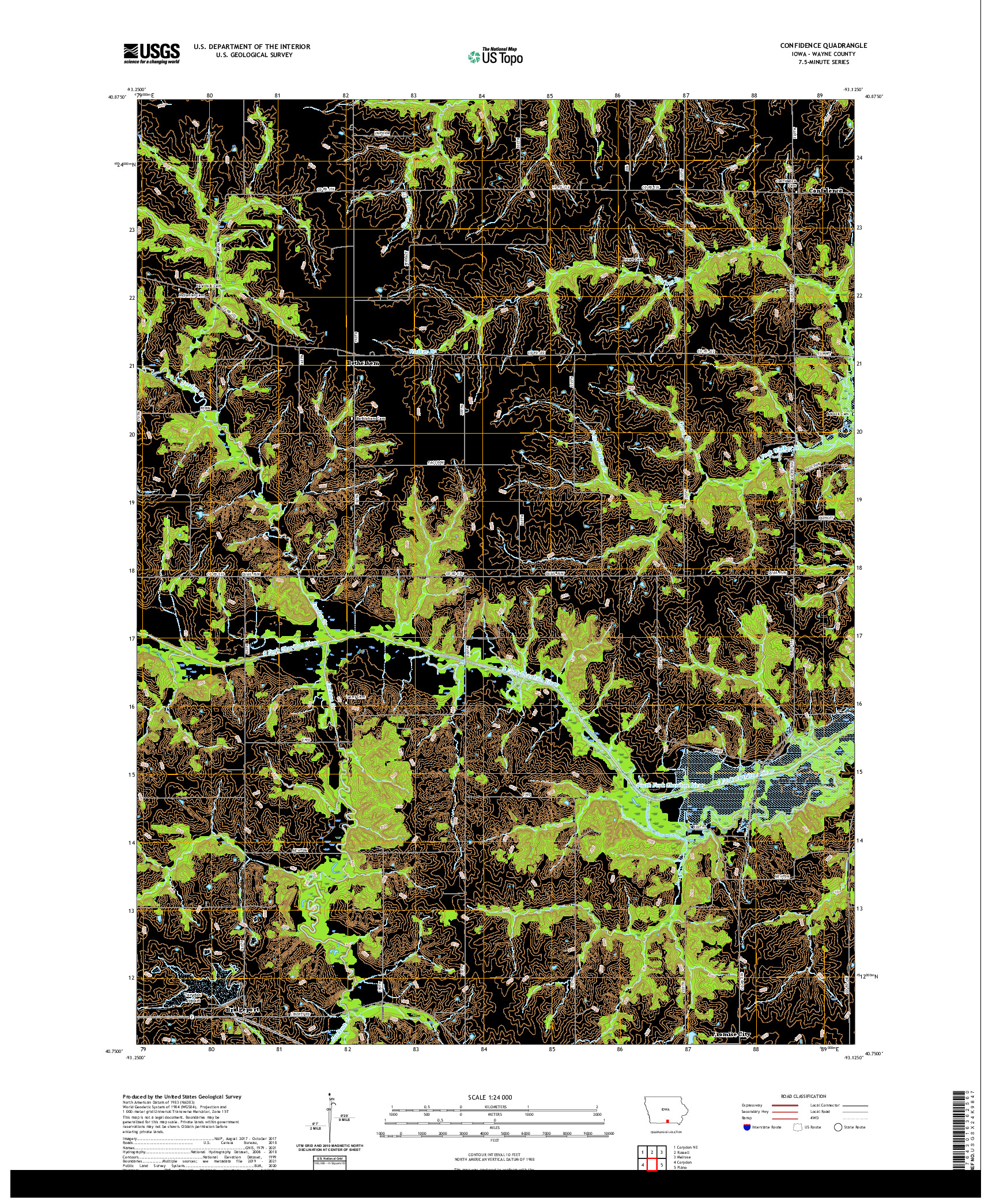 US TOPO 7.5-MINUTE MAP FOR CONFIDENCE, IA