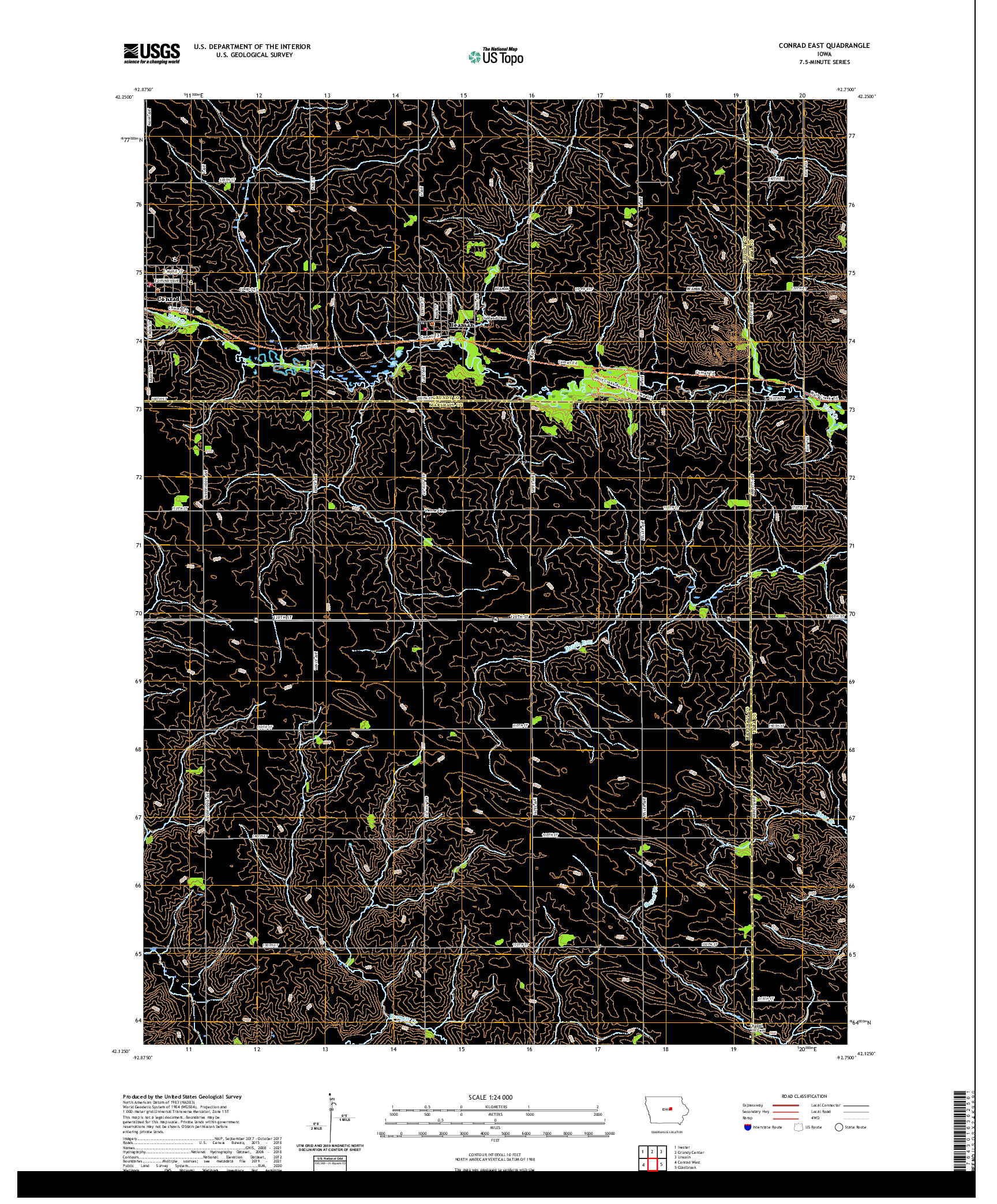 US TOPO 7.5-MINUTE MAP FOR CONRAD EAST, IA