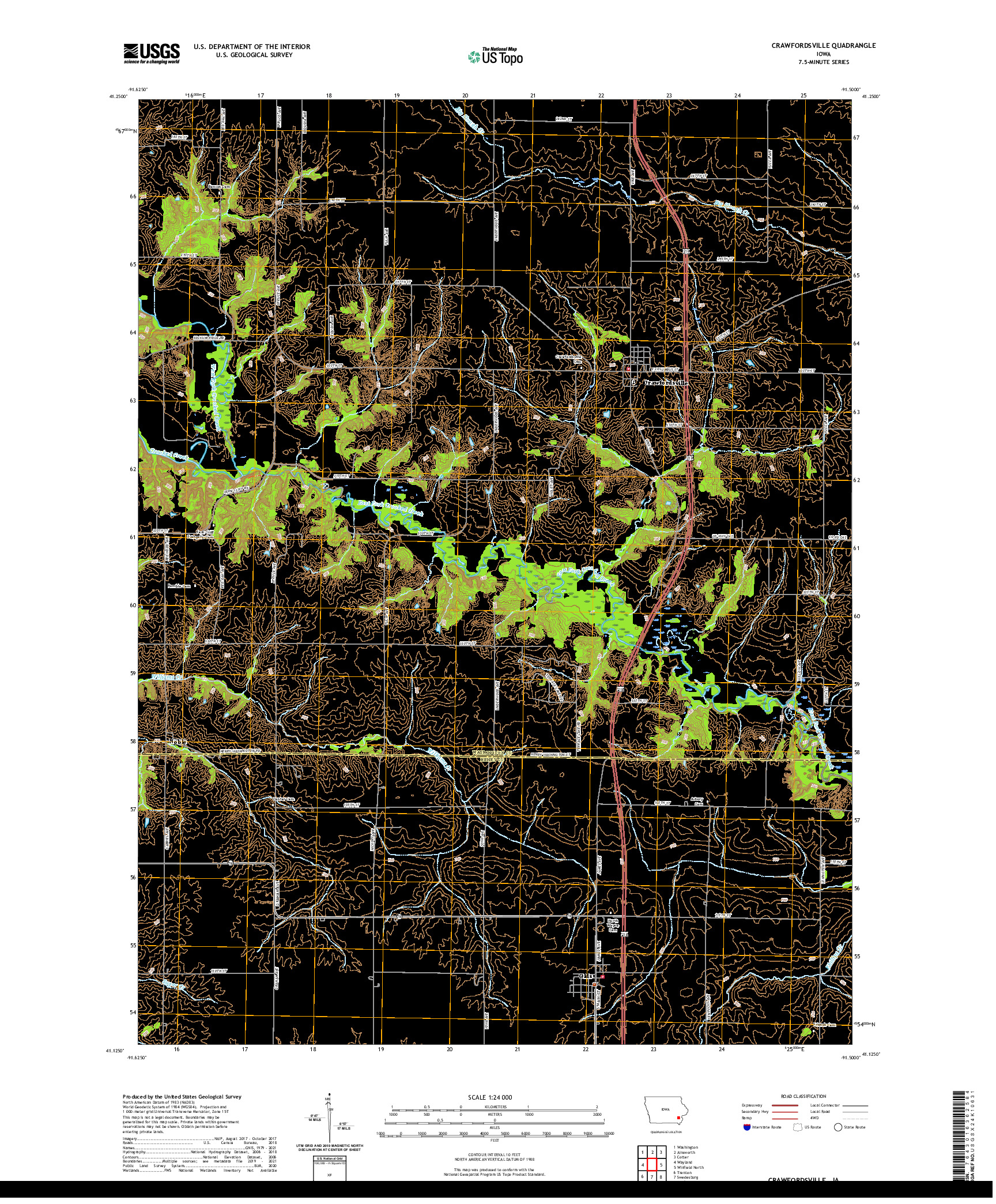 US TOPO 7.5-MINUTE MAP FOR CRAWFORDSVILLE, IA