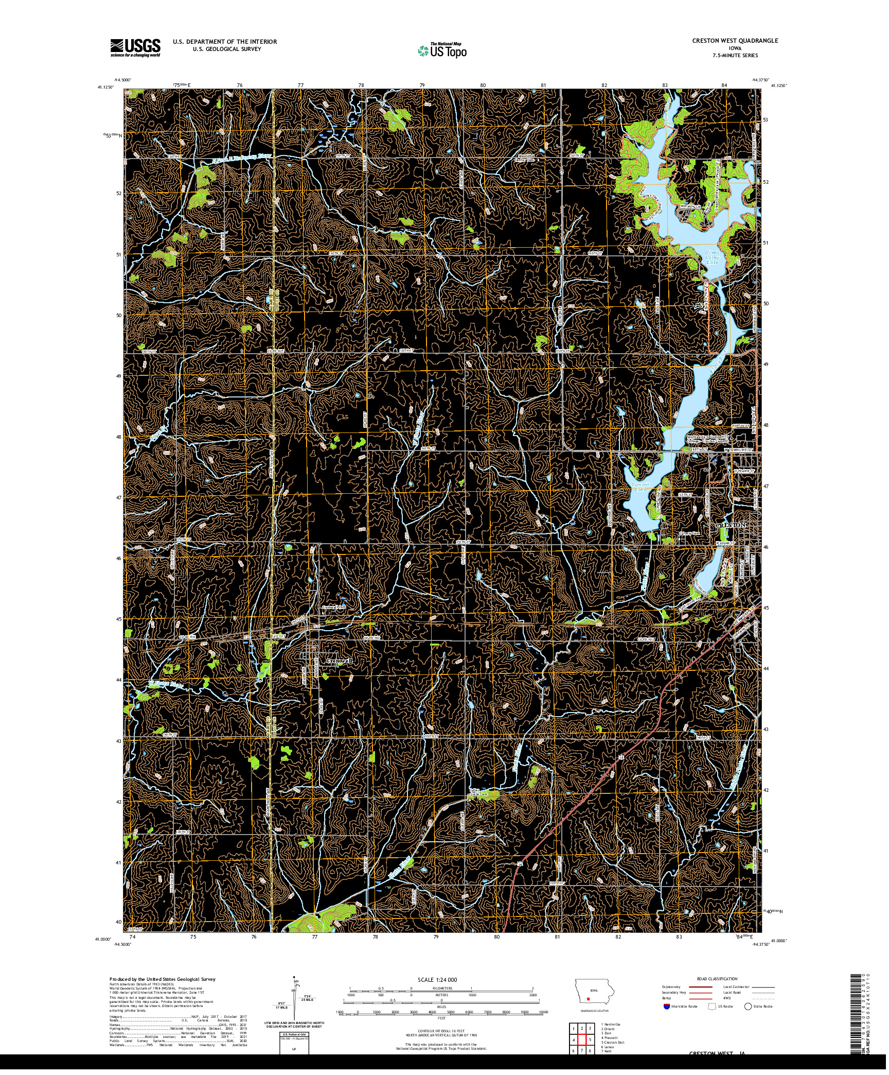 US TOPO 7.5-MINUTE MAP FOR CRESTON WEST, IA