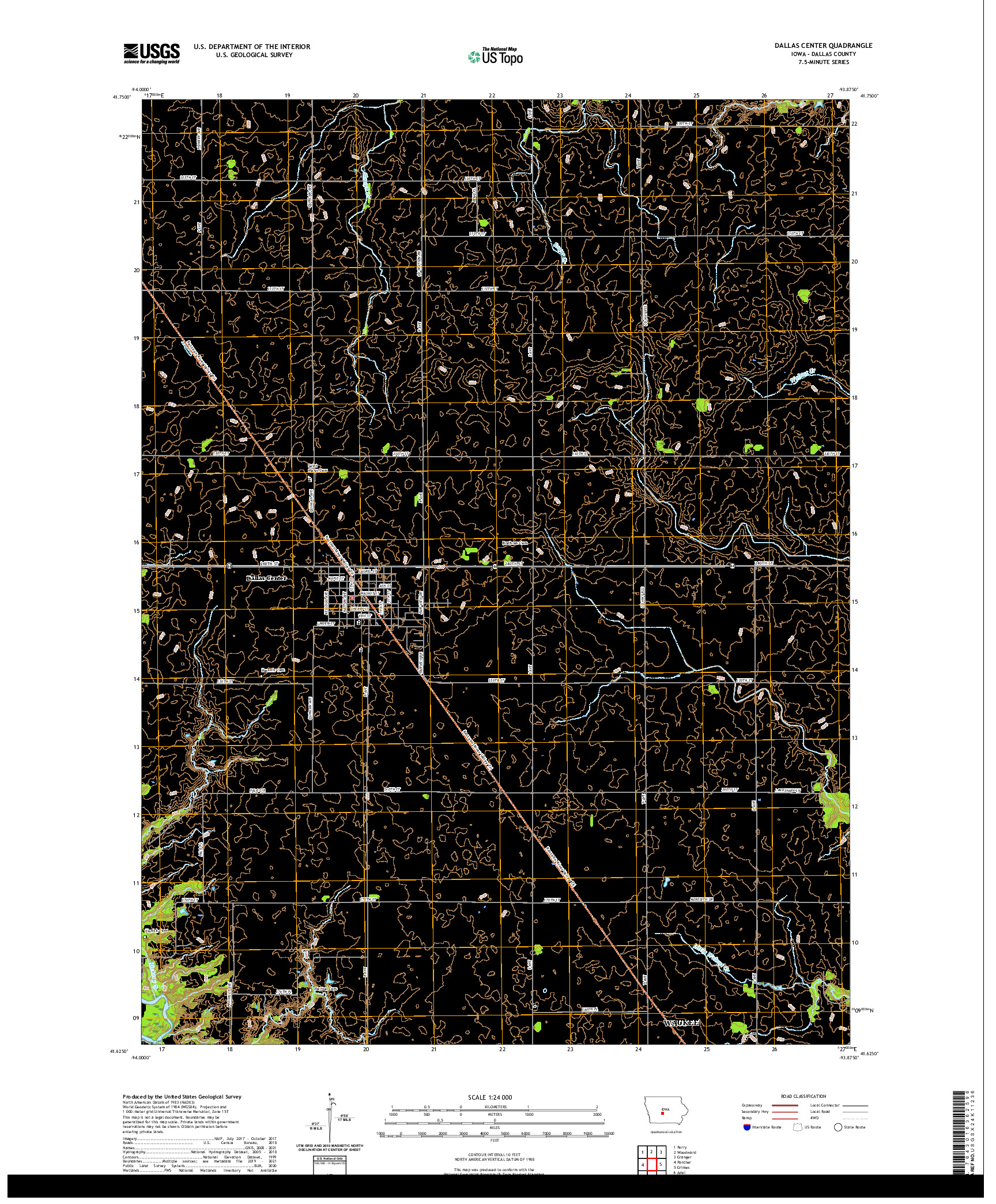 US TOPO 7.5-MINUTE MAP FOR DALLAS CENTER, IA