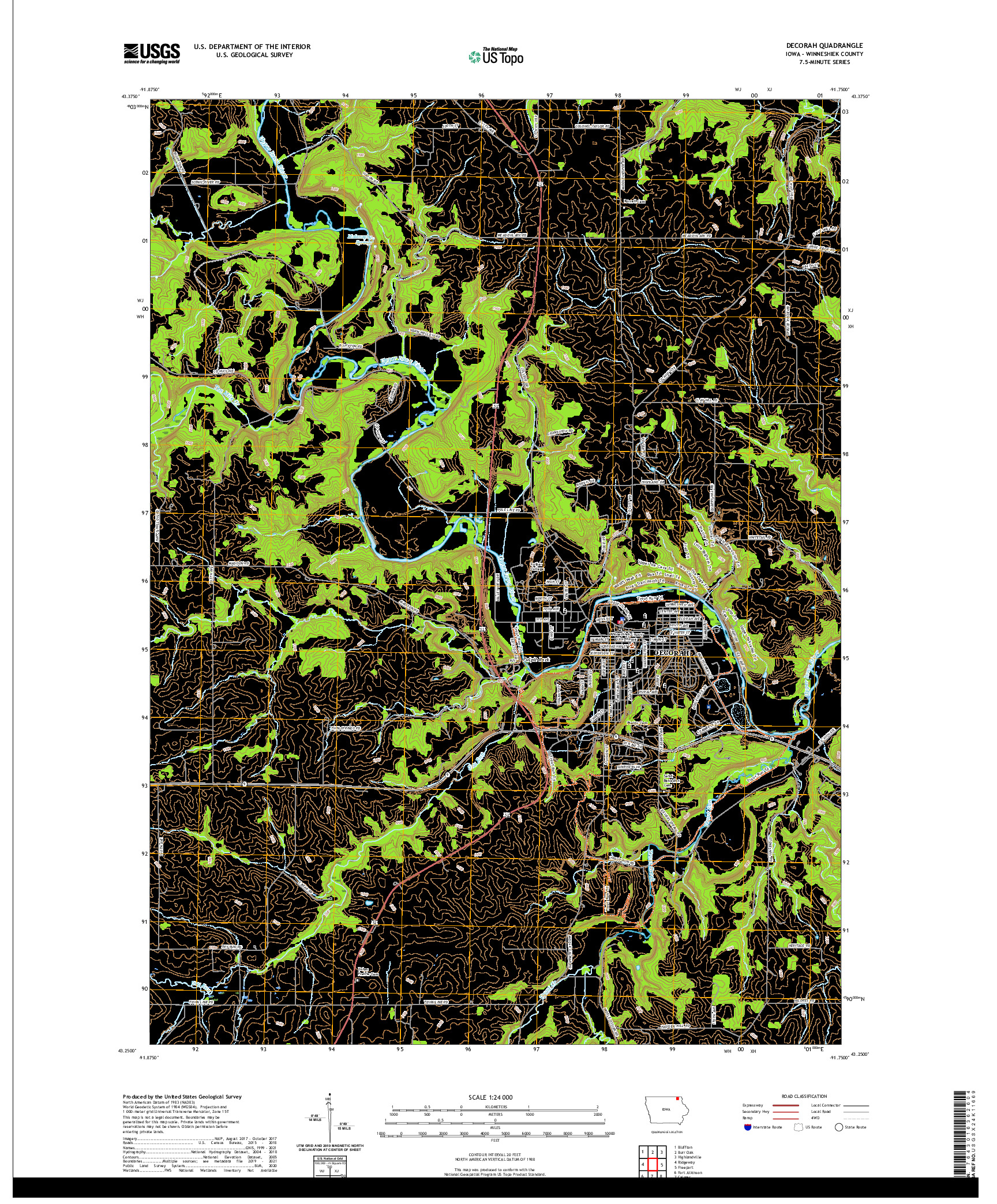 US TOPO 7.5-MINUTE MAP FOR DECORAH, IA