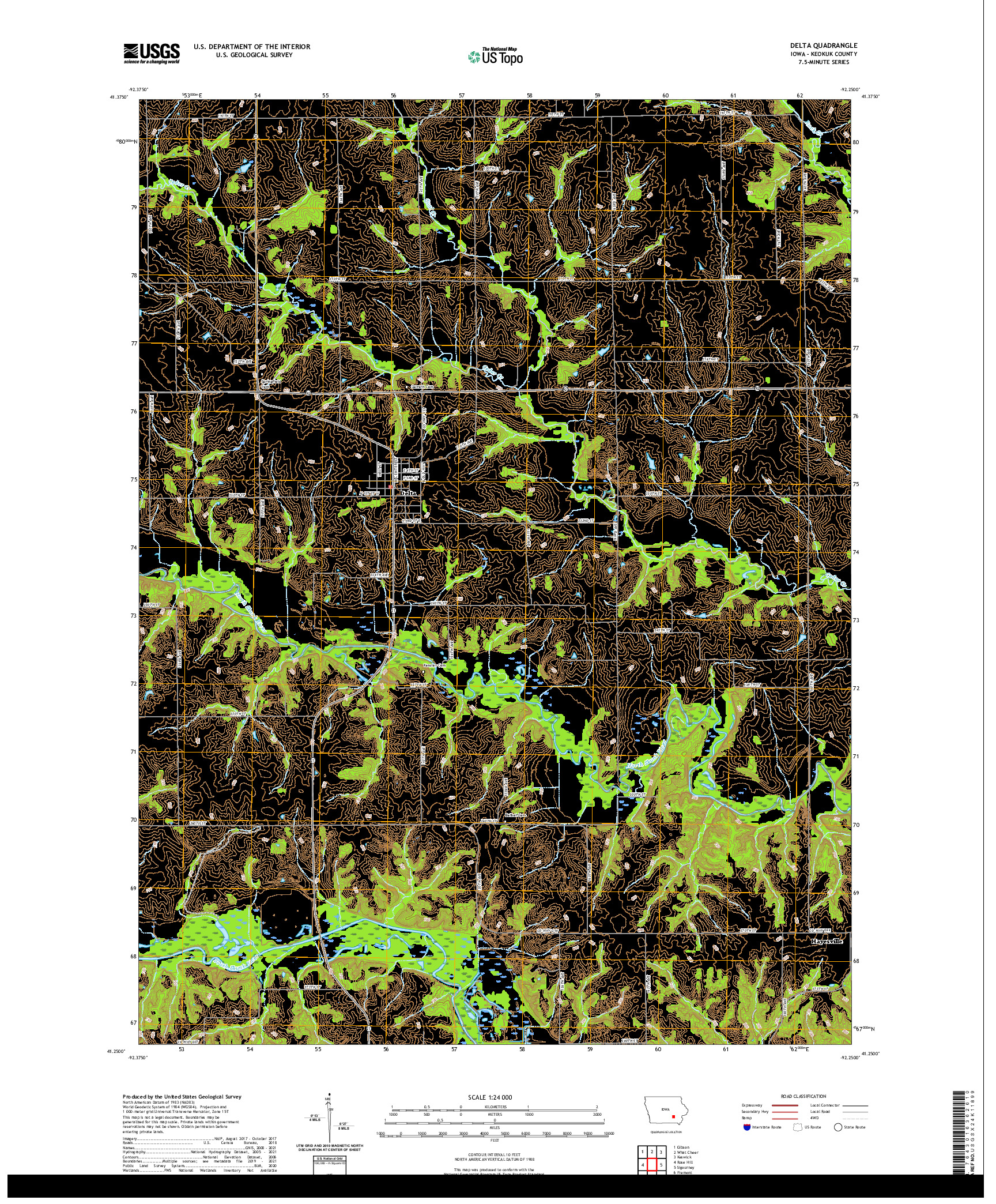 US TOPO 7.5-MINUTE MAP FOR DELTA, IA