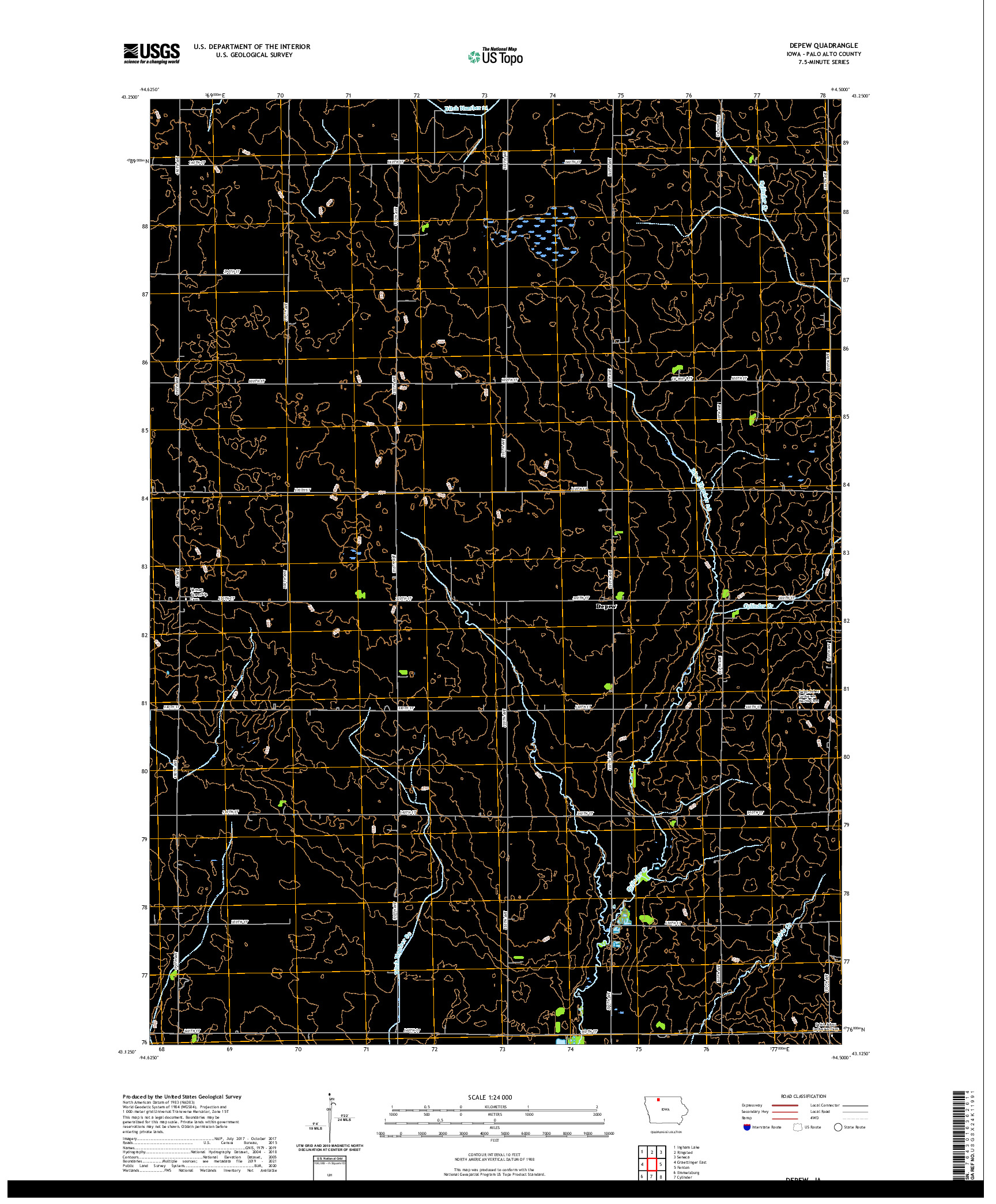 US TOPO 7.5-MINUTE MAP FOR DEPEW, IA