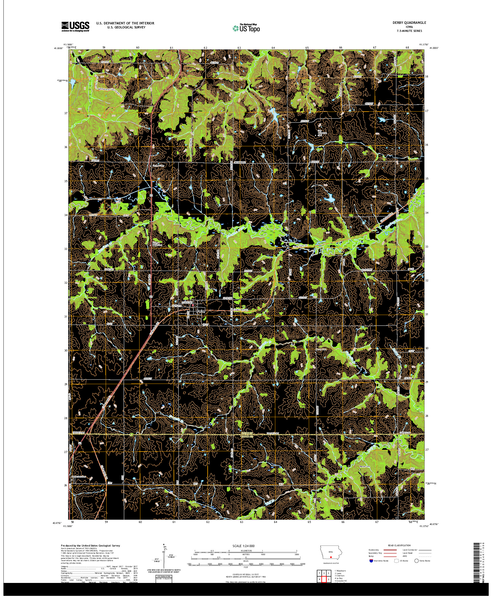 US TOPO 7.5-MINUTE MAP FOR DERBY, IA