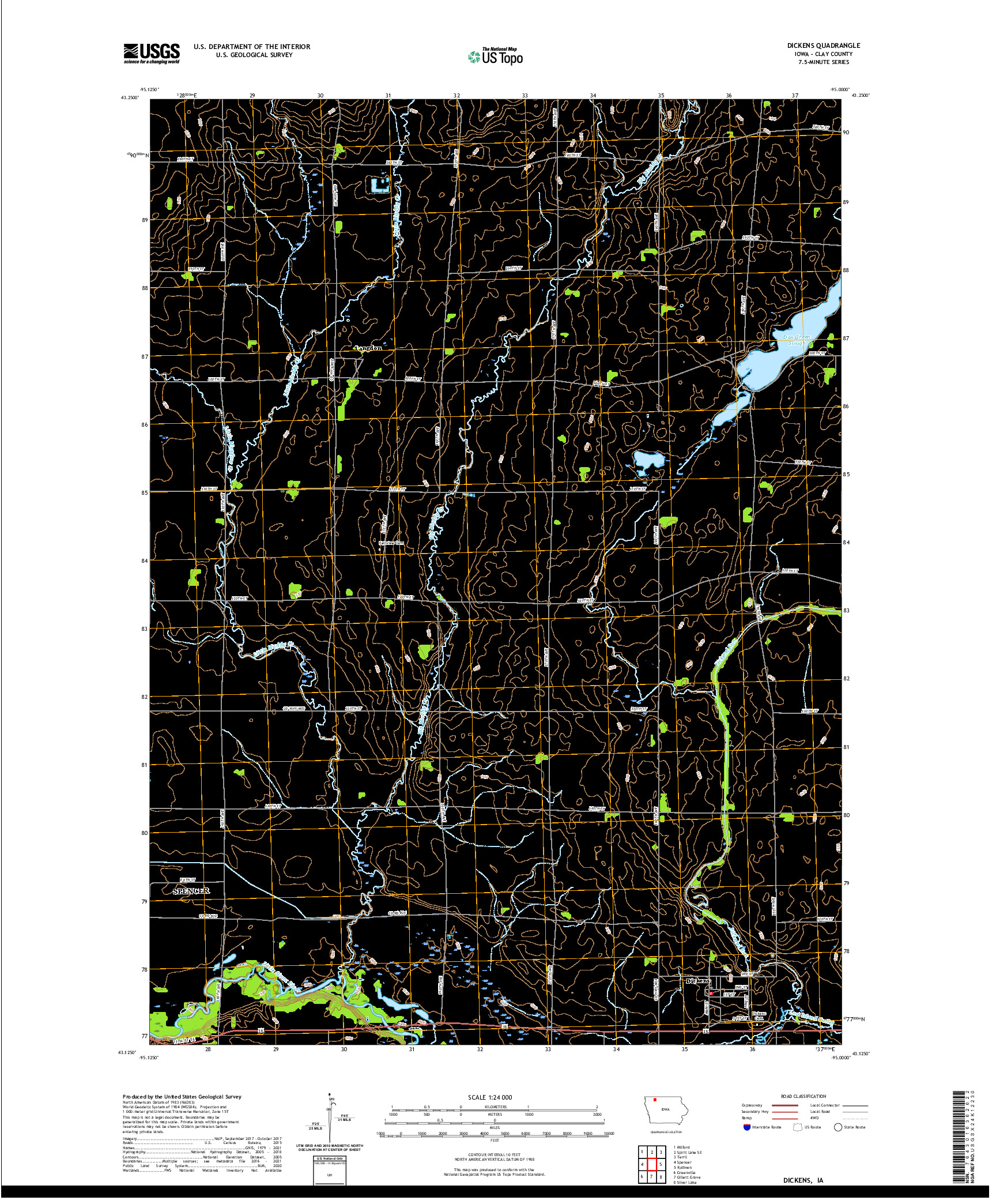 US TOPO 7.5-MINUTE MAP FOR DICKENS, IA