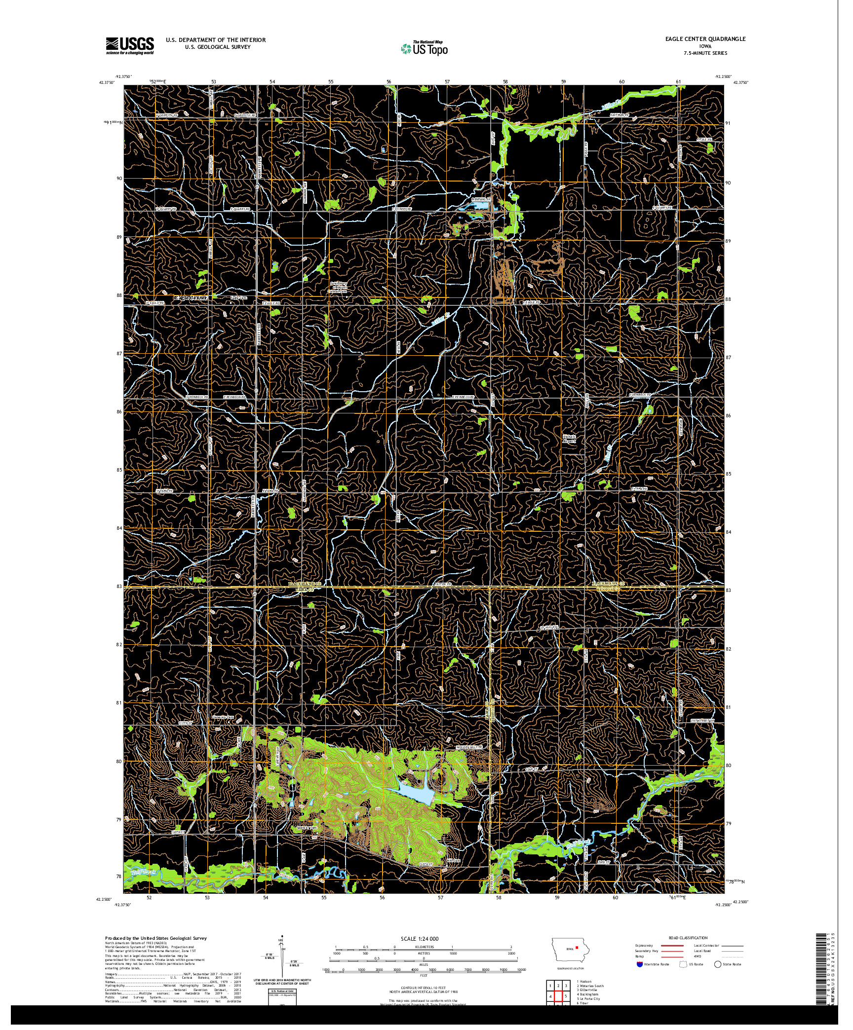 US TOPO 7.5-MINUTE MAP FOR EAGLE CENTER, IA