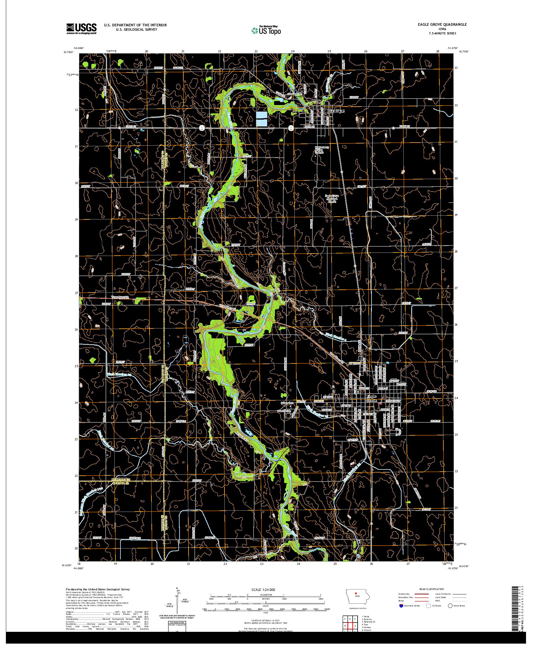 US TOPO 7.5-MINUTE MAP FOR EAGLE GROVE, IA