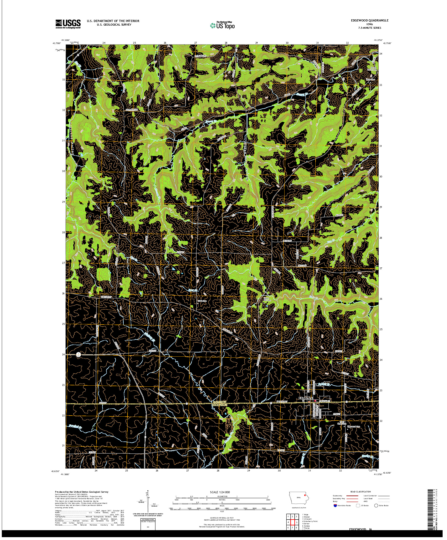 US TOPO 7.5-MINUTE MAP FOR EDGEWOOD, IA