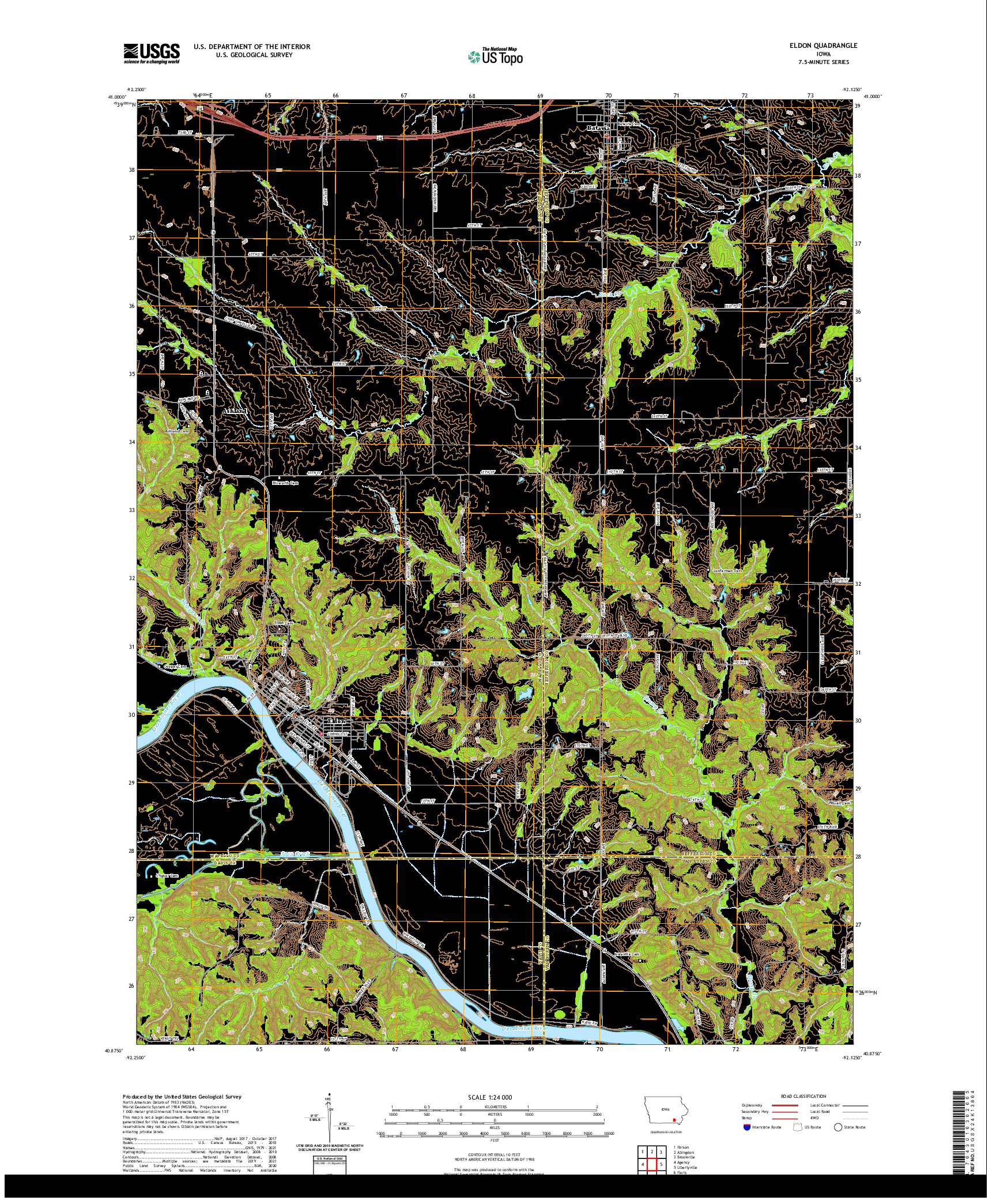 US TOPO 7.5-MINUTE MAP FOR ELDON, IA