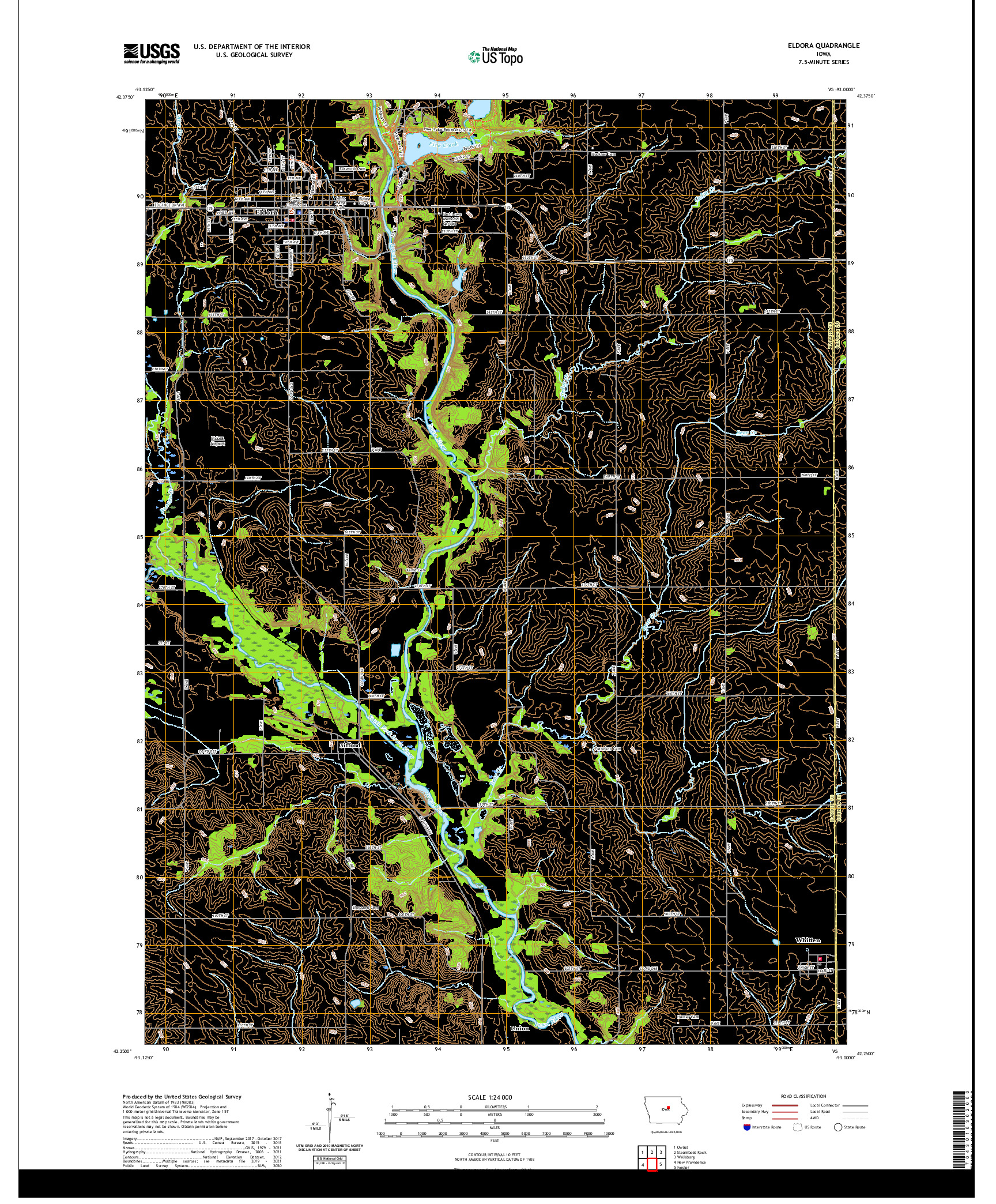 US TOPO 7.5-MINUTE MAP FOR ELDORA, IA