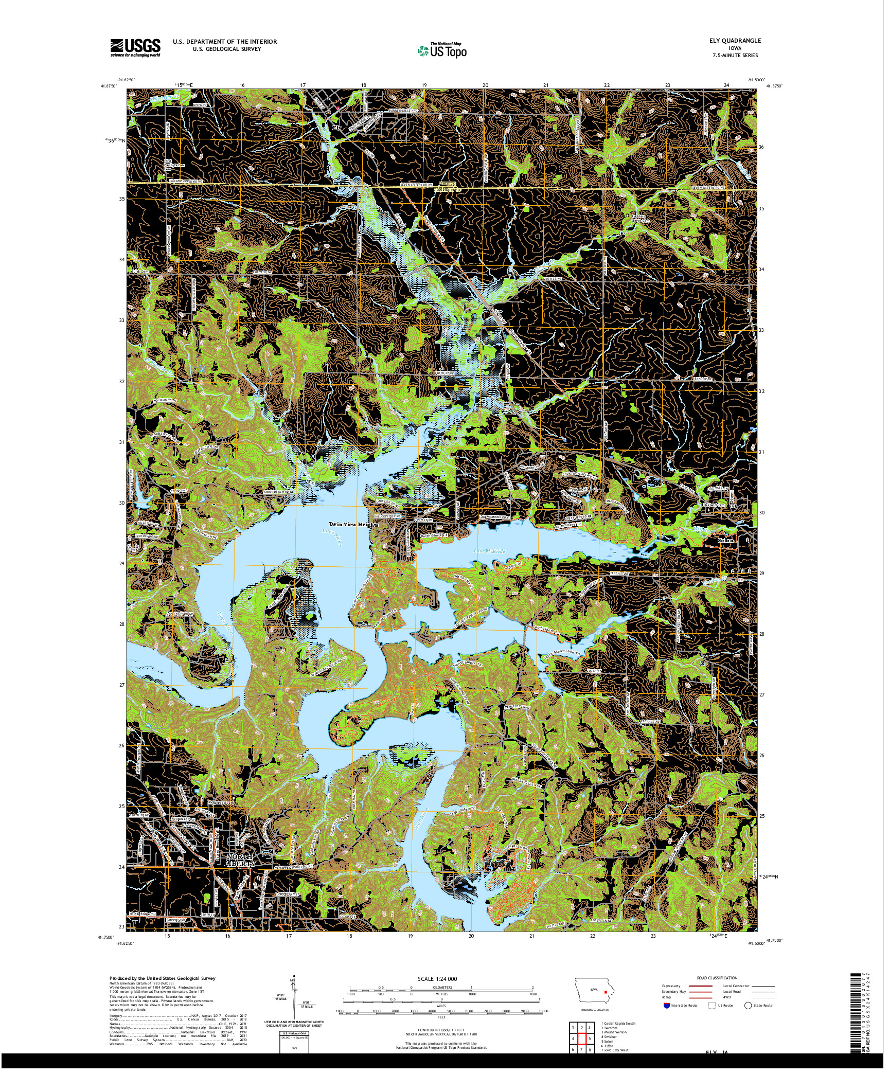 US TOPO 7.5-MINUTE MAP FOR ELY, IA