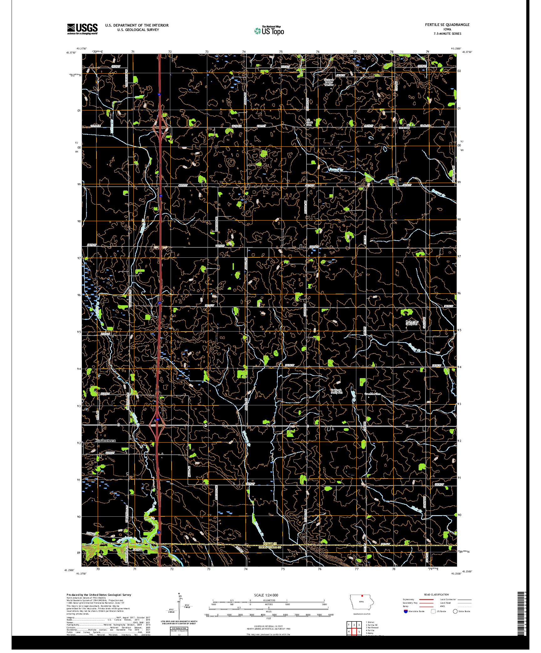 US TOPO 7.5-MINUTE MAP FOR FERTILE SE, IA