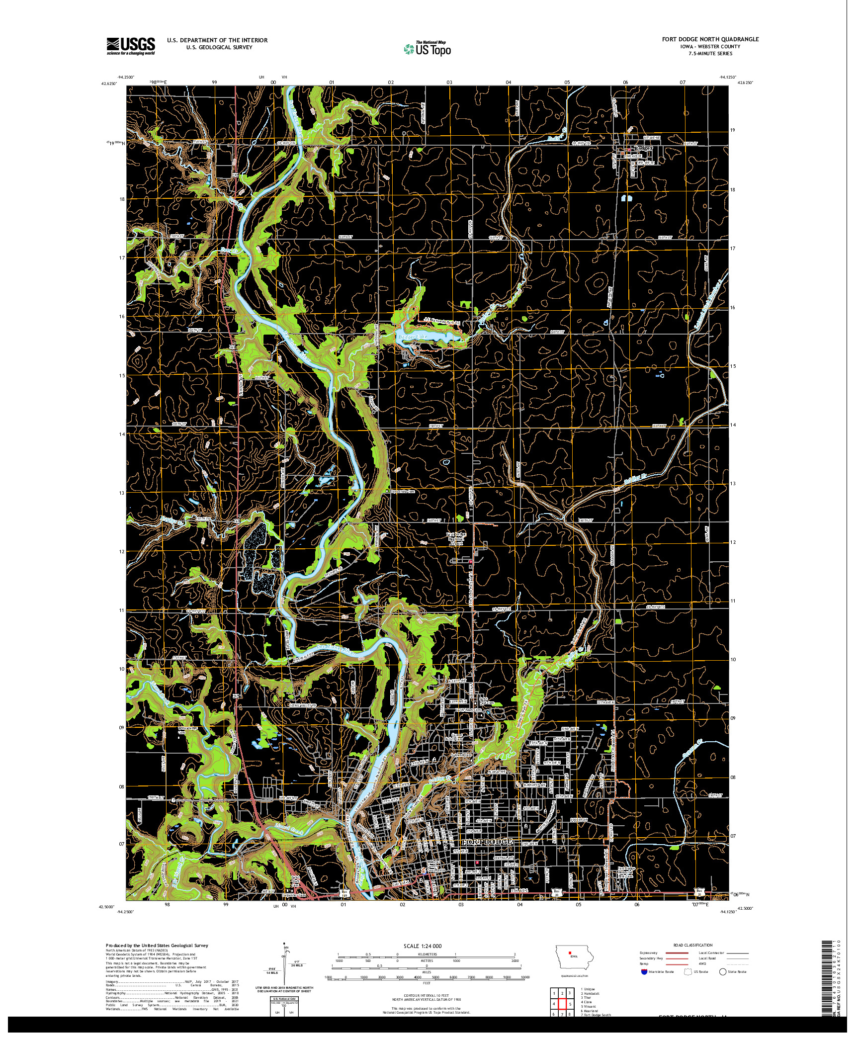 US TOPO 7.5-MINUTE MAP FOR FORT DODGE NORTH, IA