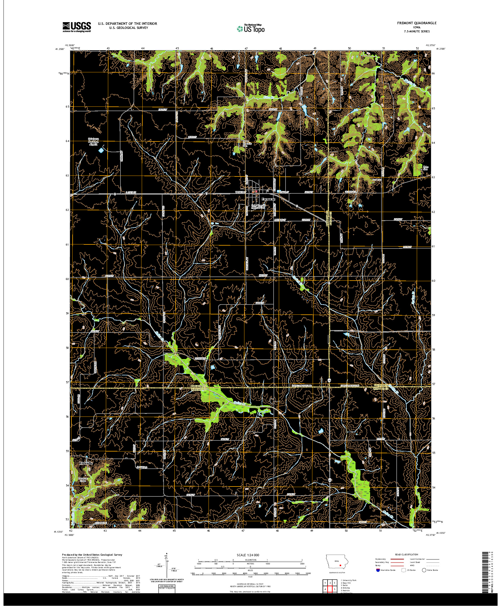 US TOPO 7.5-MINUTE MAP FOR FREMONT, IA