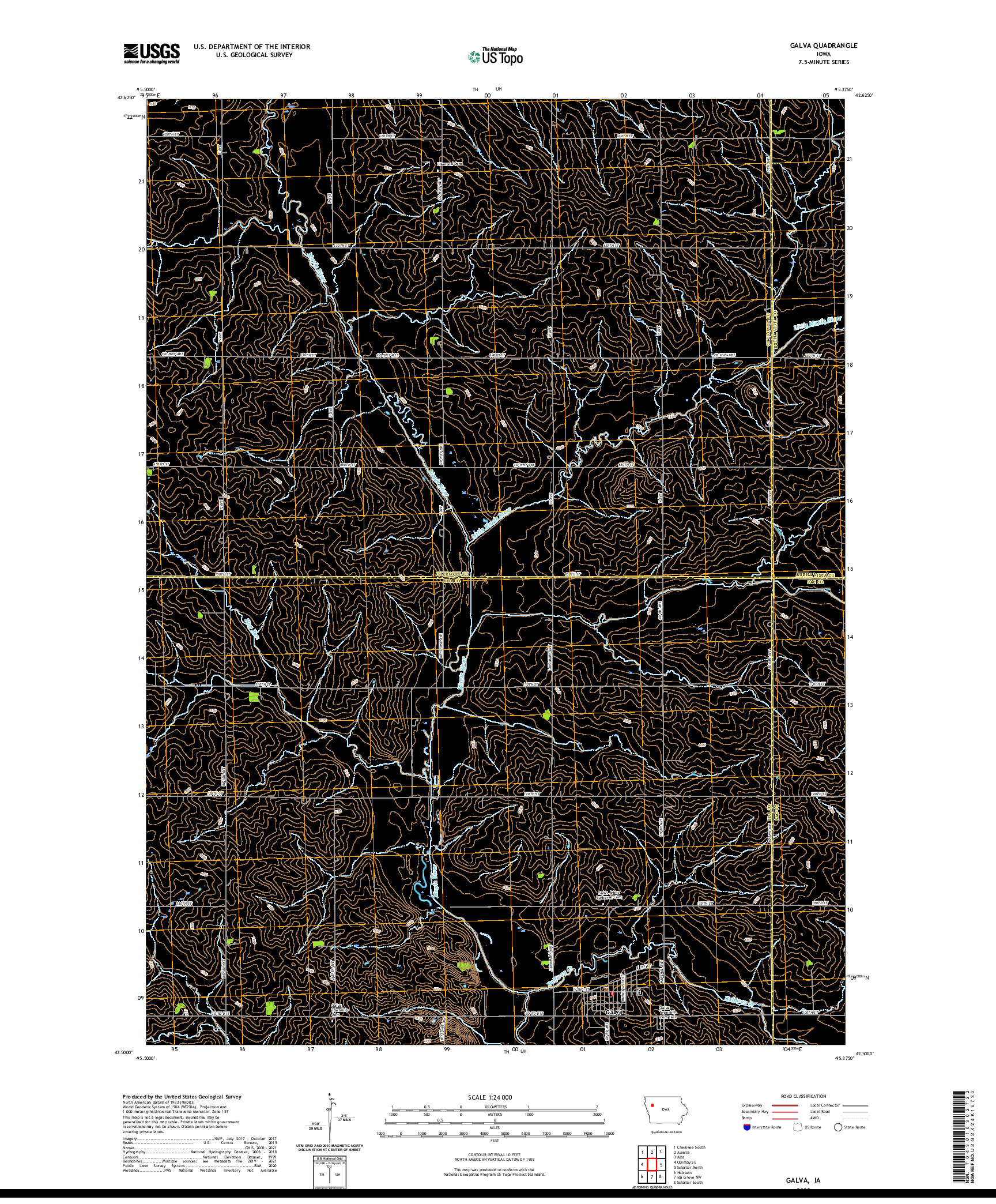 US TOPO 7.5-MINUTE MAP FOR GALVA, IA