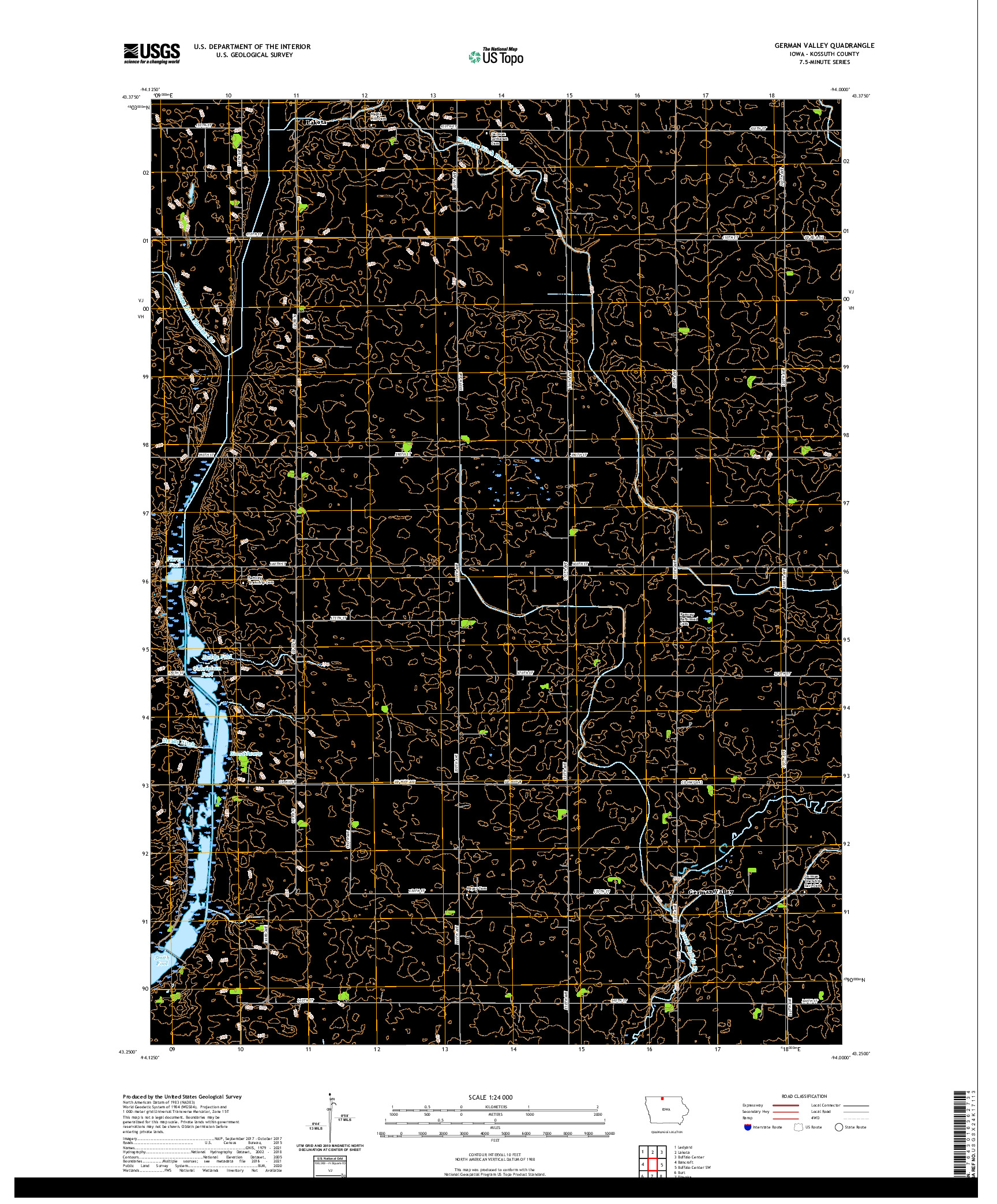 US TOPO 7.5-MINUTE MAP FOR GERMAN VALLEY, IA