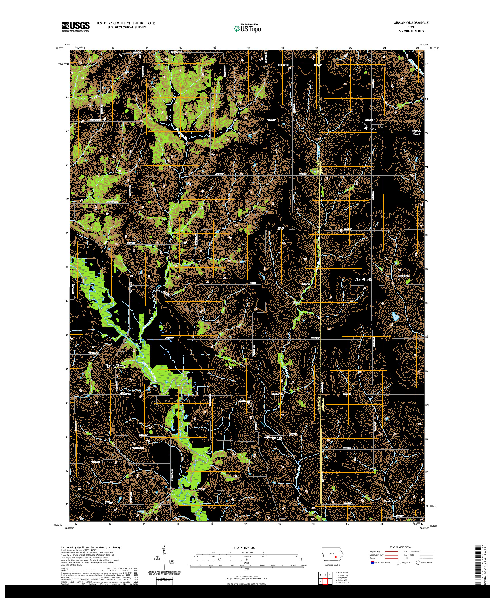 US TOPO 7.5-MINUTE MAP FOR GIBSON, IA