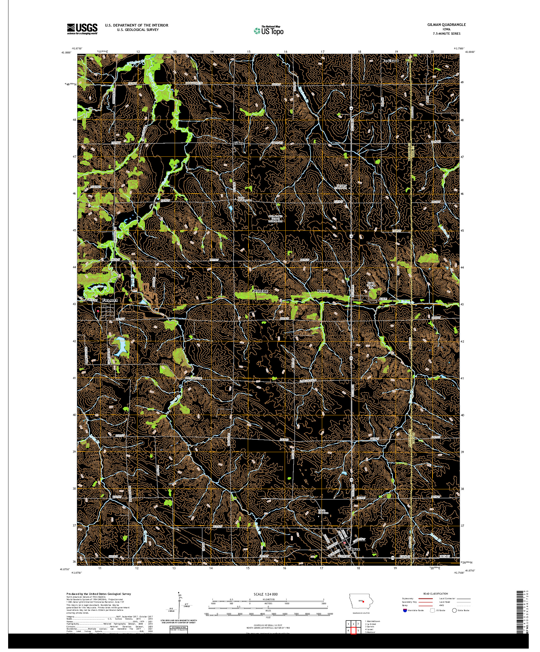 US TOPO 7.5-MINUTE MAP FOR GILMAN, IA