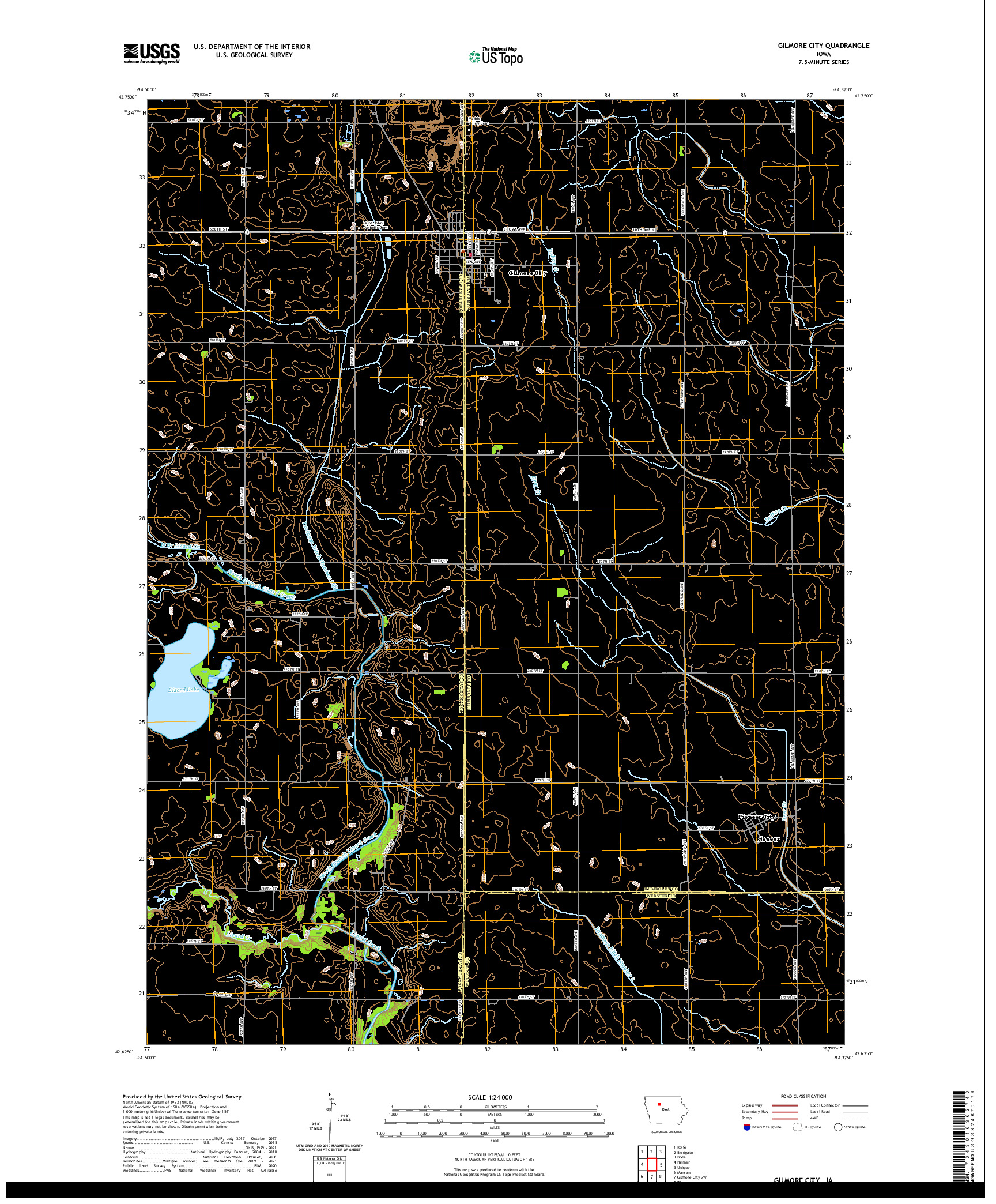 US TOPO 7.5-MINUTE MAP FOR GILMORE CITY, IA