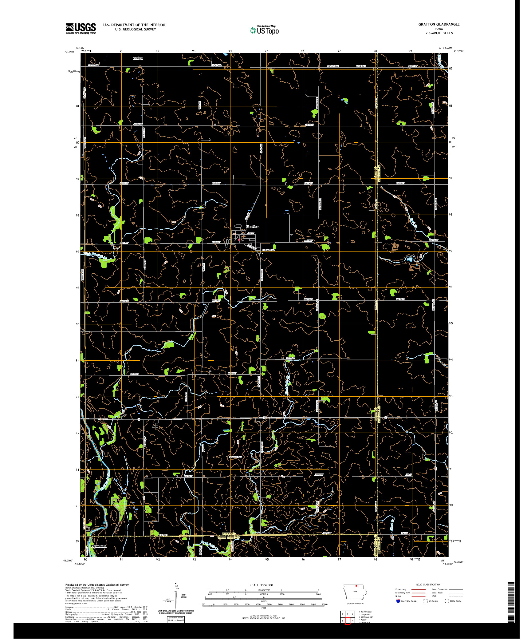 US TOPO 7.5-MINUTE MAP FOR GRAFTON, IA