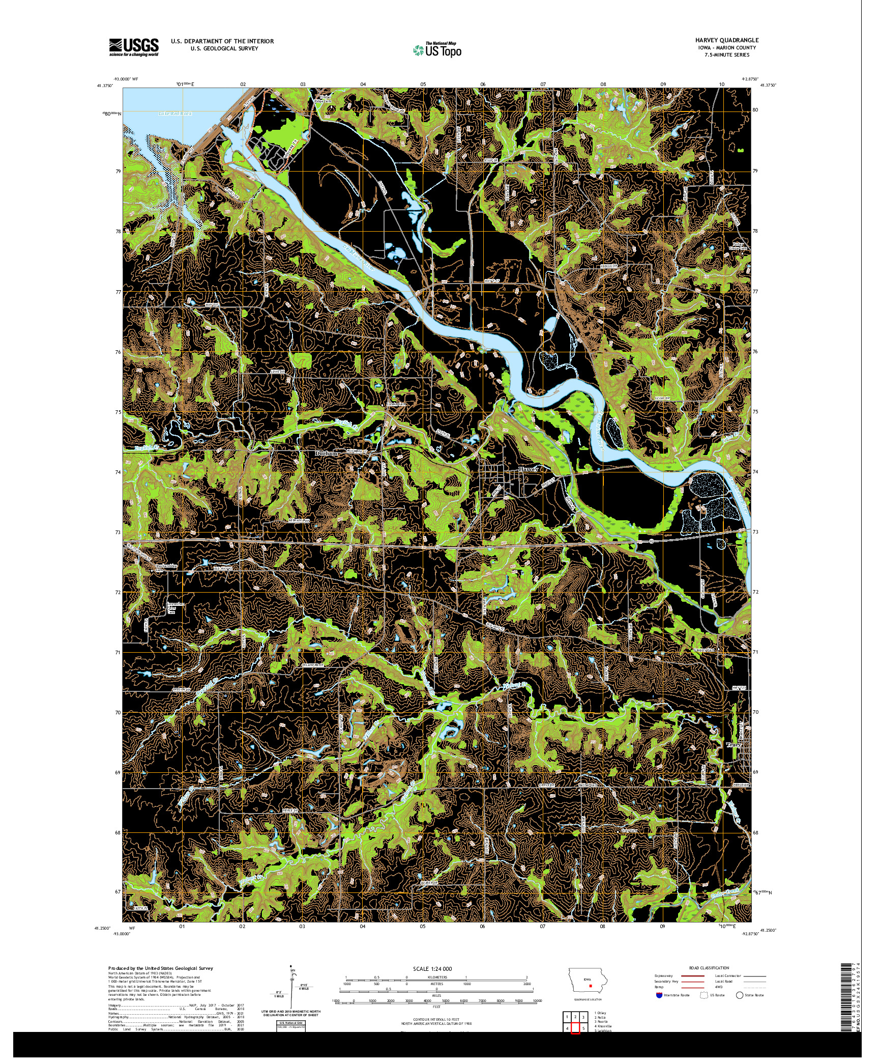 US TOPO 7.5-MINUTE MAP FOR HARVEY, IA