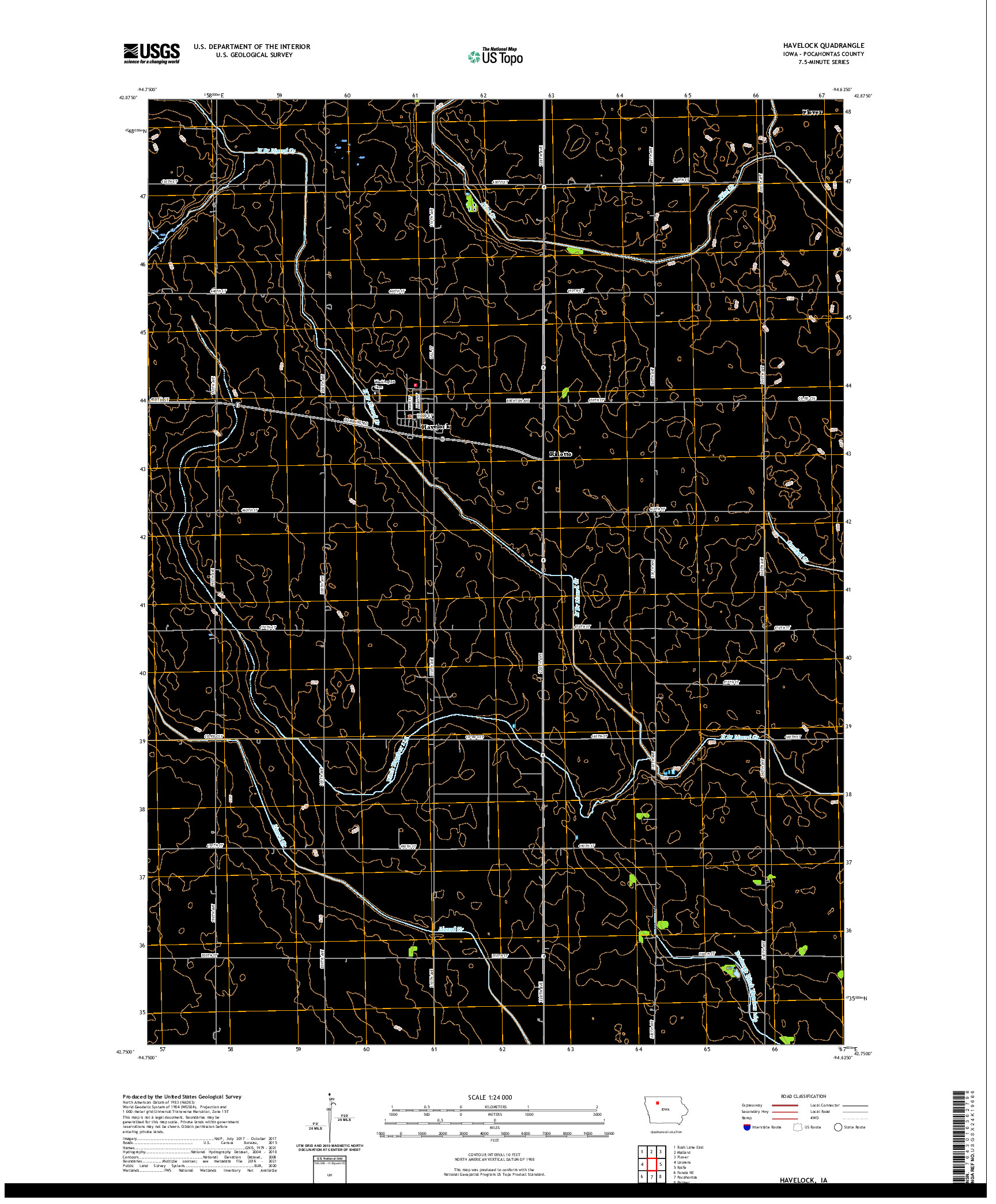 US TOPO 7.5-MINUTE MAP FOR HAVELOCK, IA