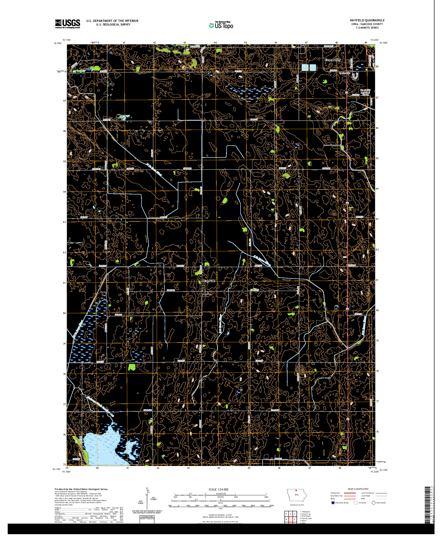 US TOPO 7.5-MINUTE MAP FOR HAYFIELD, IA