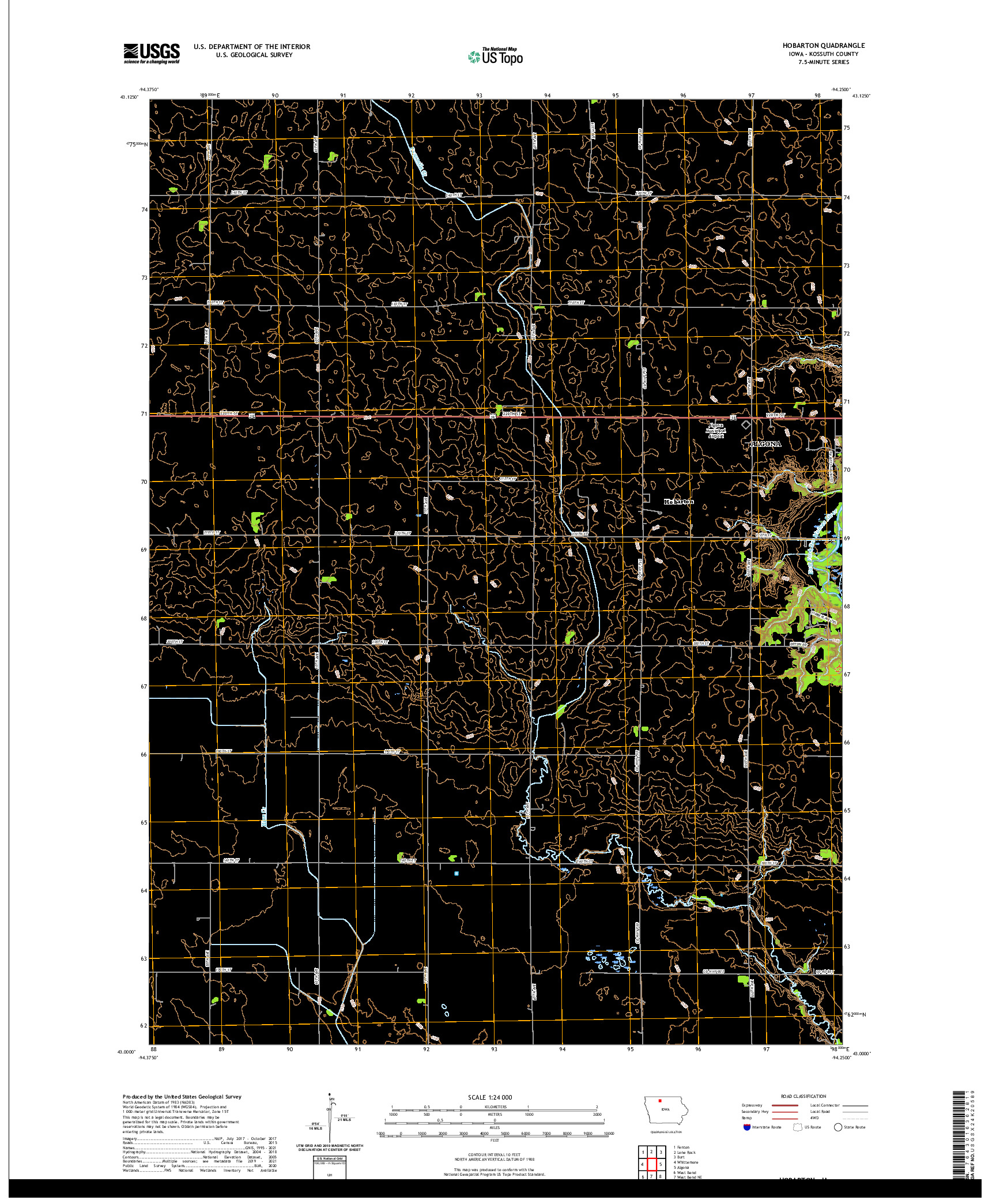 US TOPO 7.5-MINUTE MAP FOR HOBARTON, IA