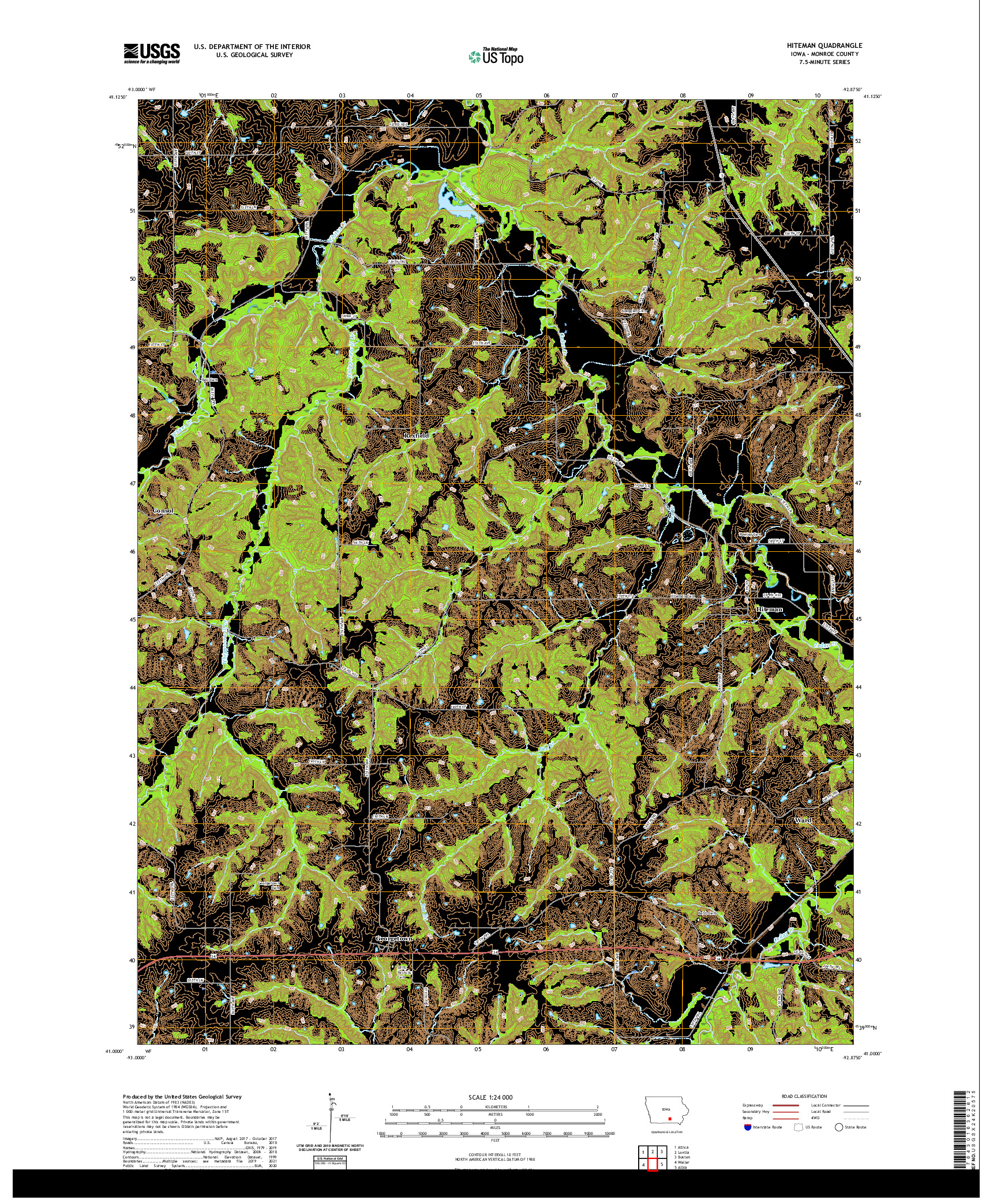 US TOPO 7.5-MINUTE MAP FOR HITEMAN, IA