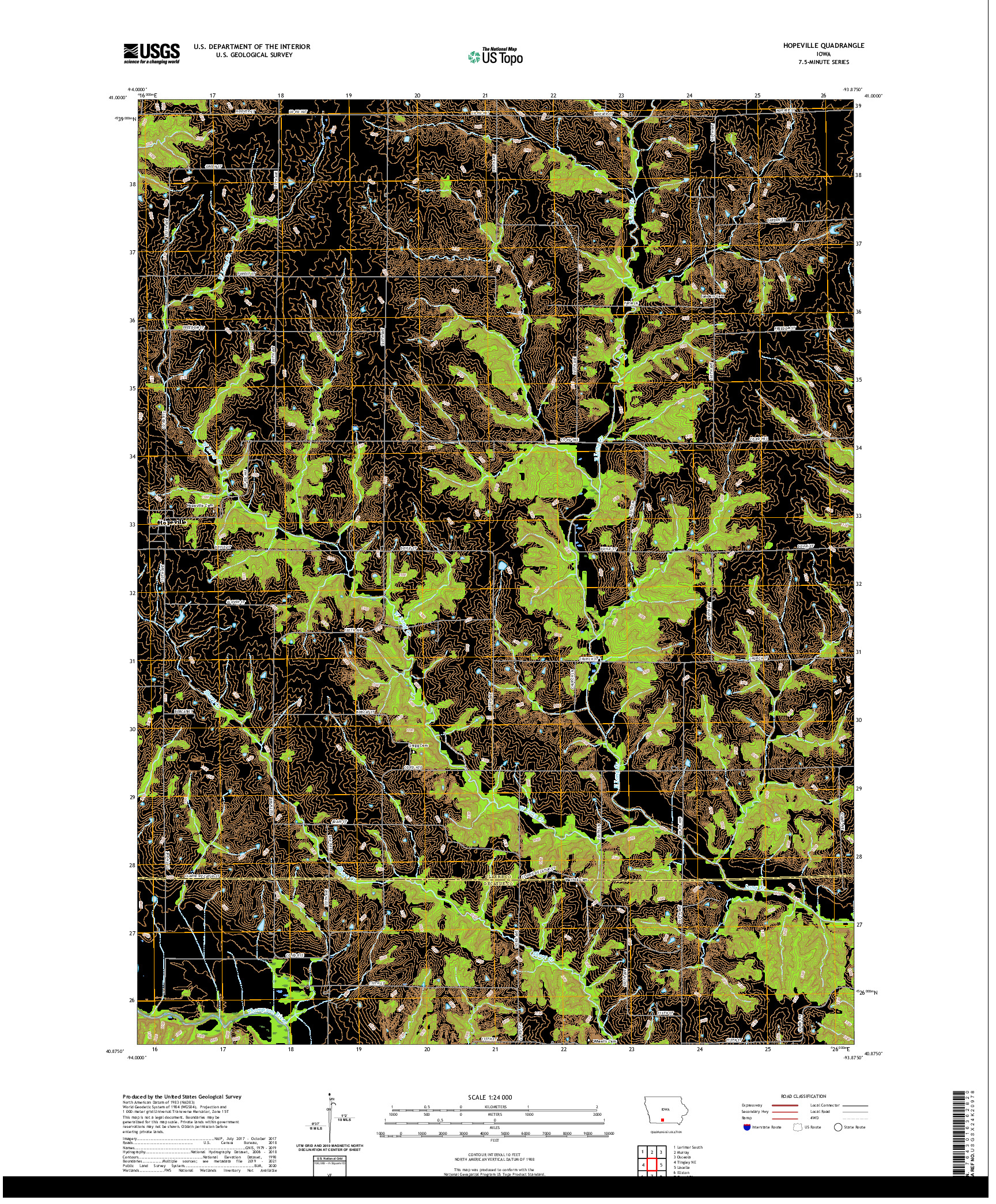 US TOPO 7.5-MINUTE MAP FOR HOPEVILLE, IA