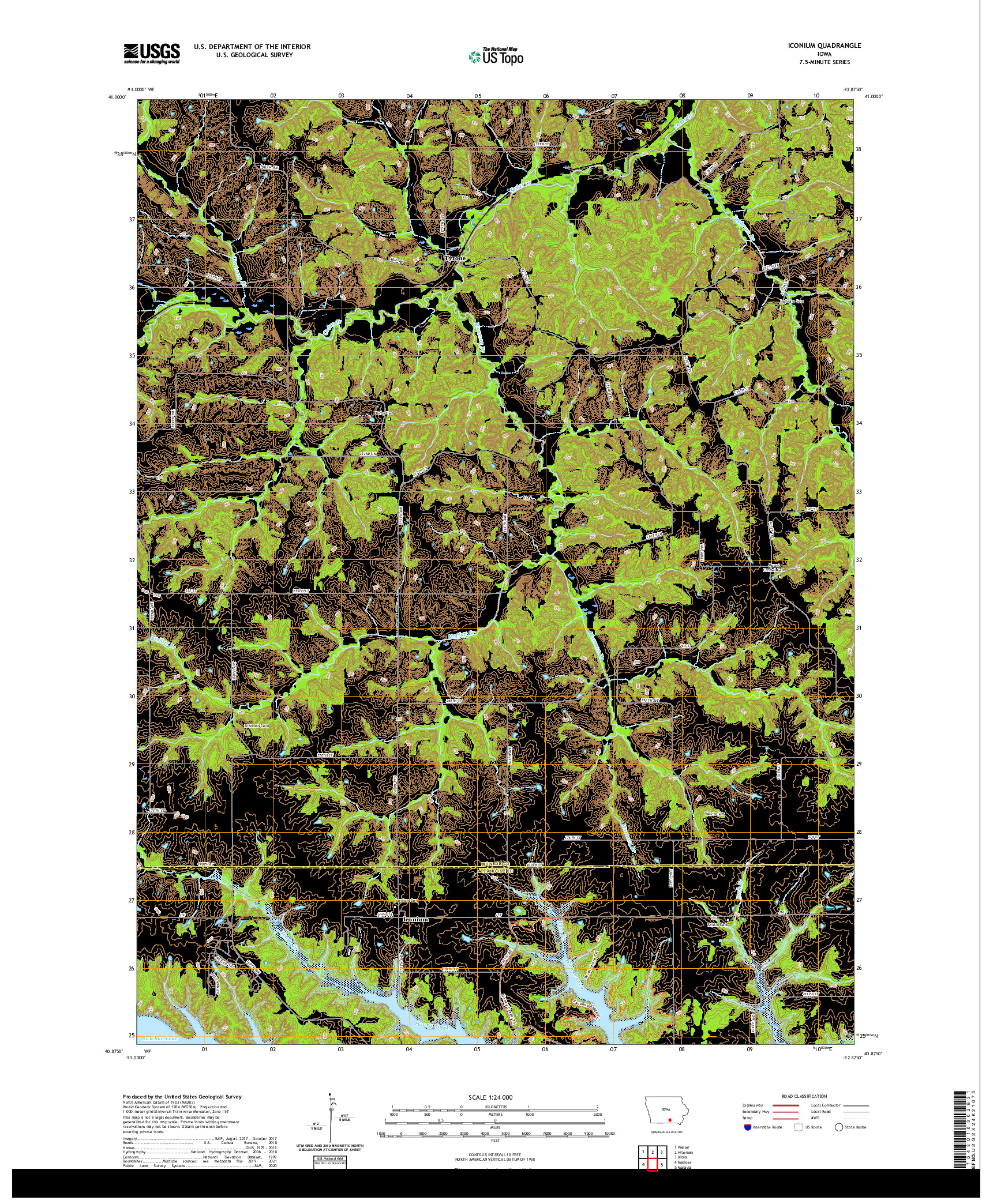 US TOPO 7.5-MINUTE MAP FOR ICONIUM, IA