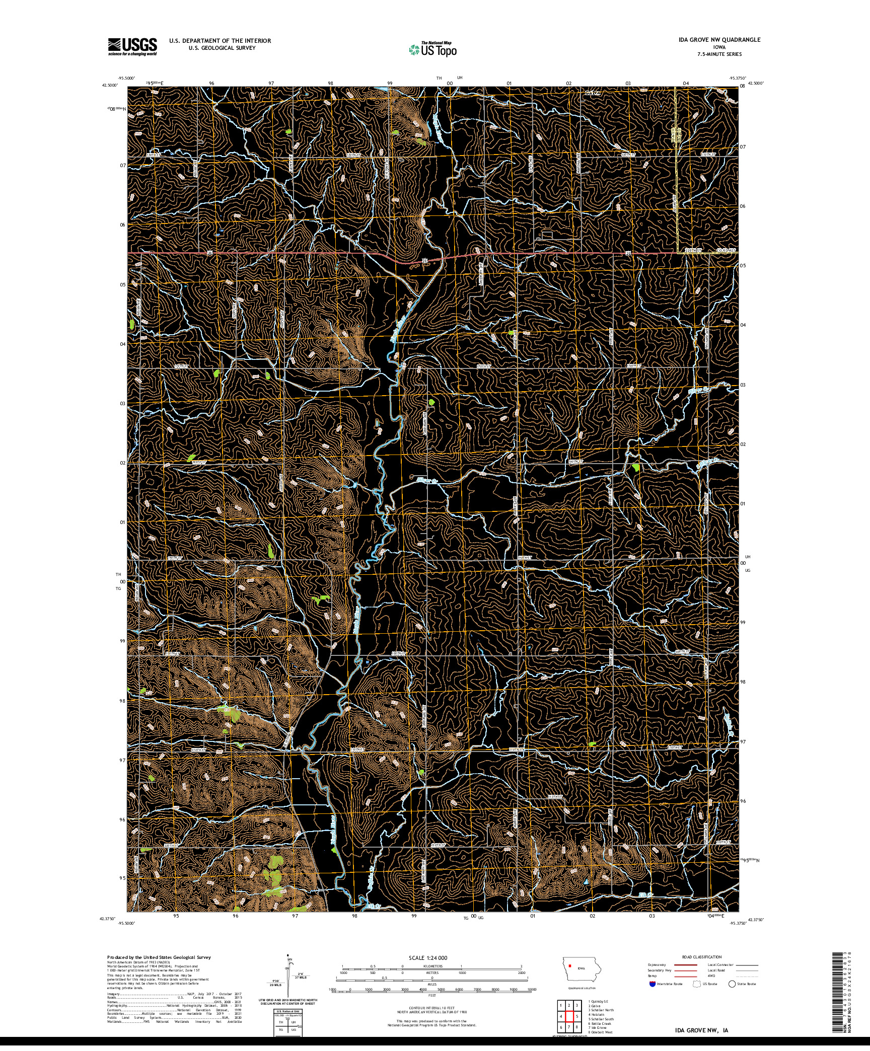 US TOPO 7.5-MINUTE MAP FOR IDA GROVE NW, IA