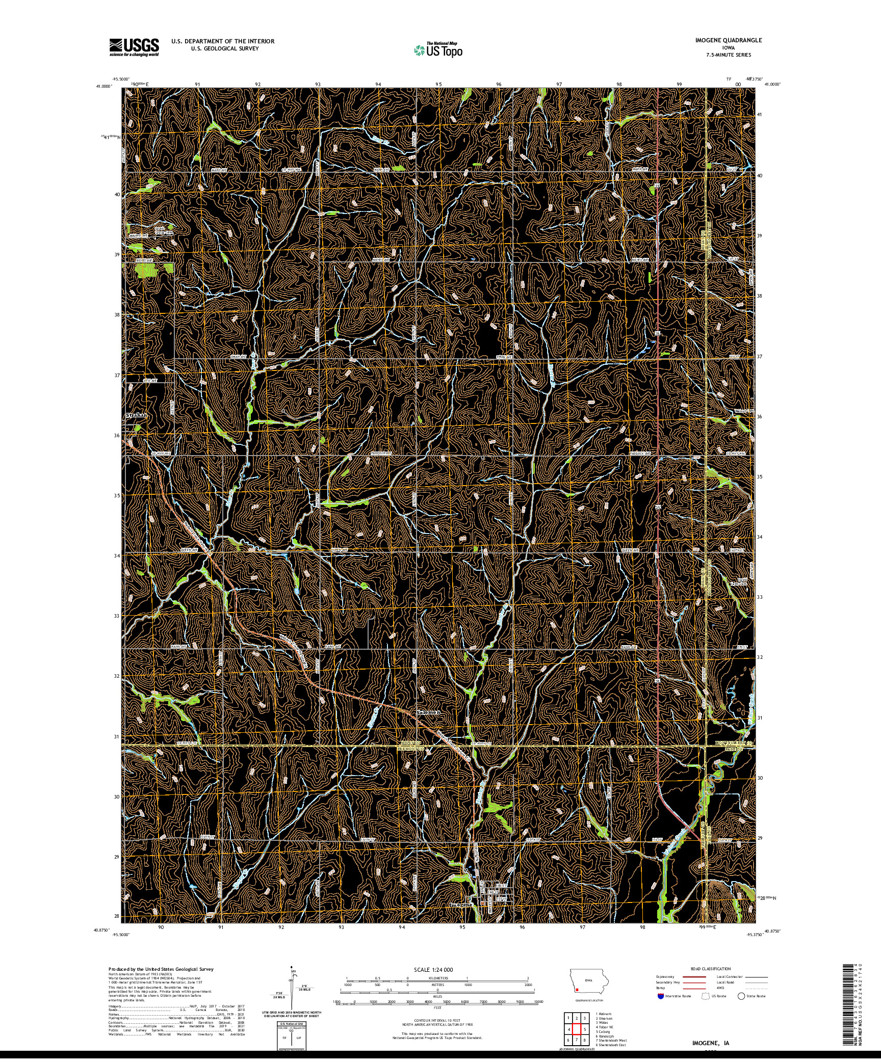 US TOPO 7.5-MINUTE MAP FOR IMOGENE, IA