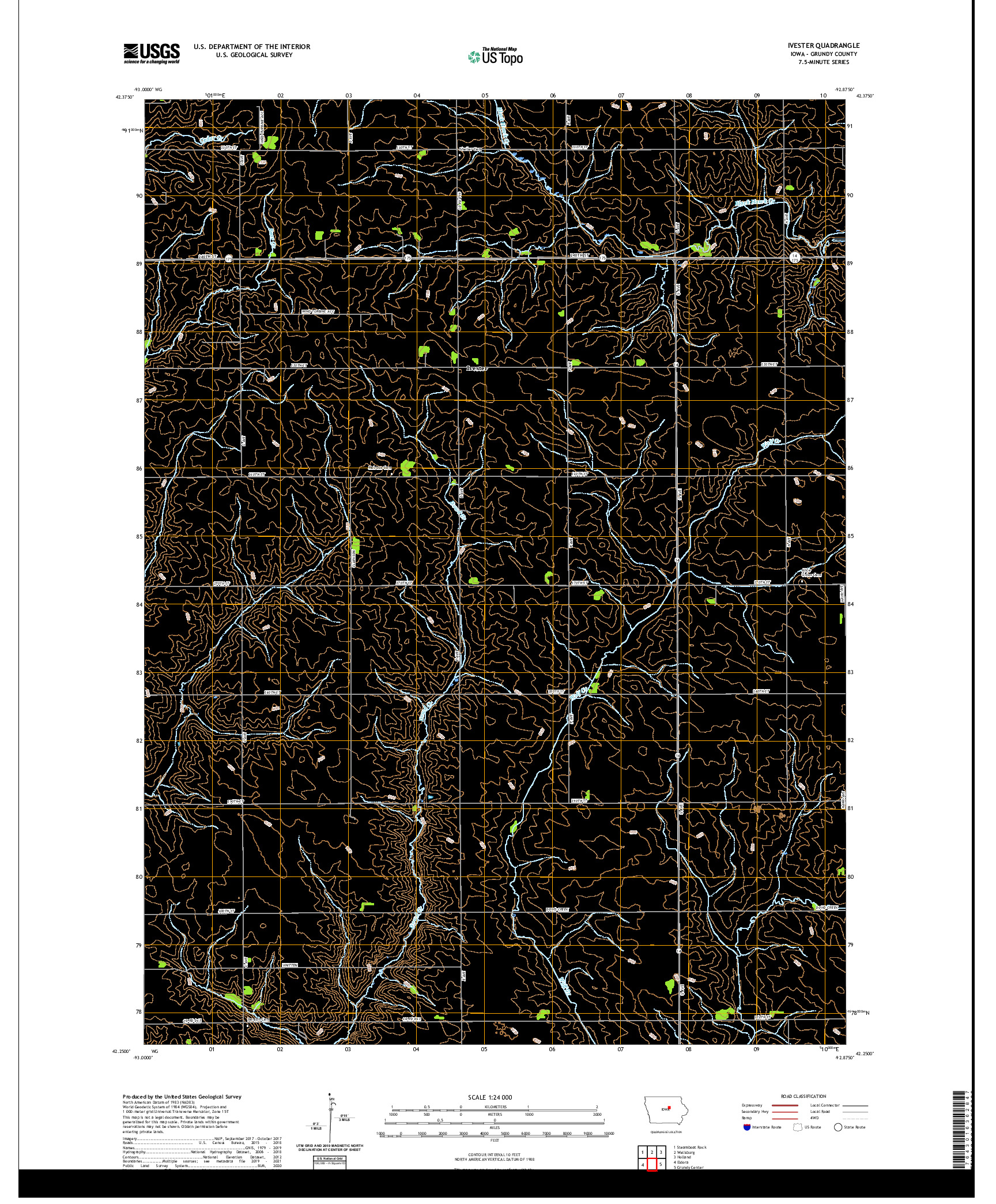US TOPO 7.5-MINUTE MAP FOR IVESTER, IA