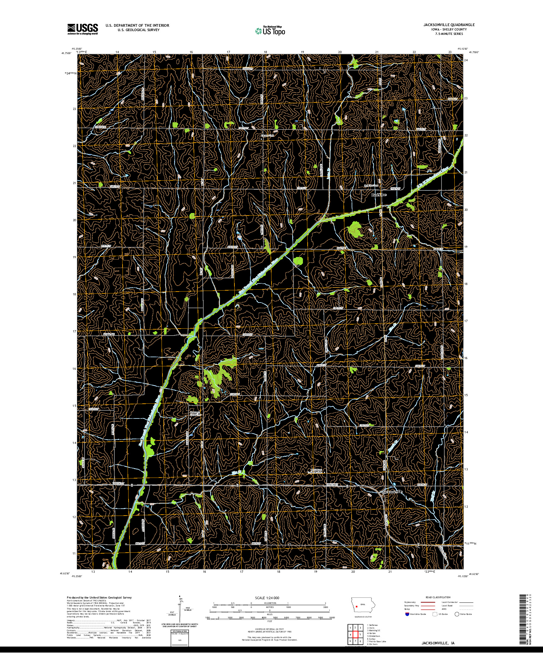 US TOPO 7.5-MINUTE MAP FOR JACKSONVILLE, IA