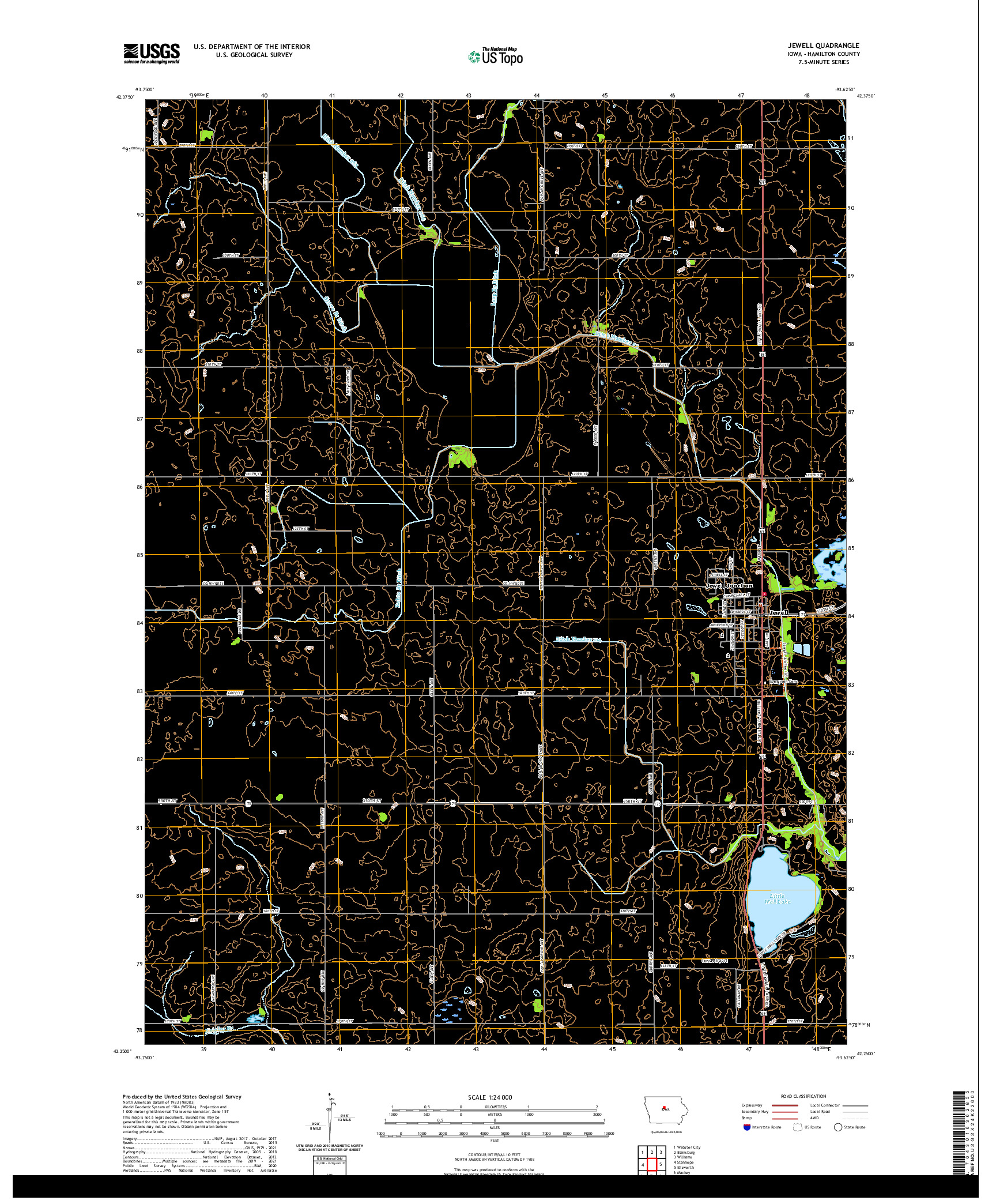 US TOPO 7.5-MINUTE MAP FOR JEWELL, IA