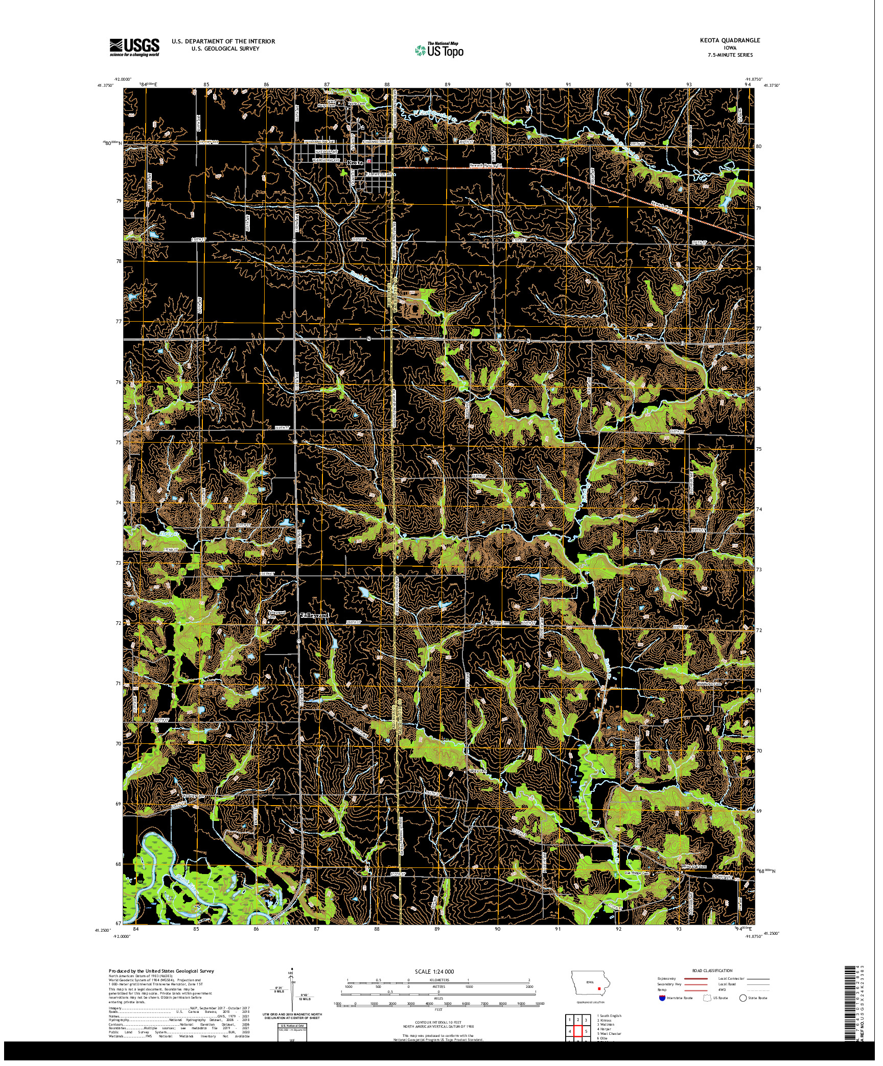 US TOPO 7.5-MINUTE MAP FOR KEOTA, IA