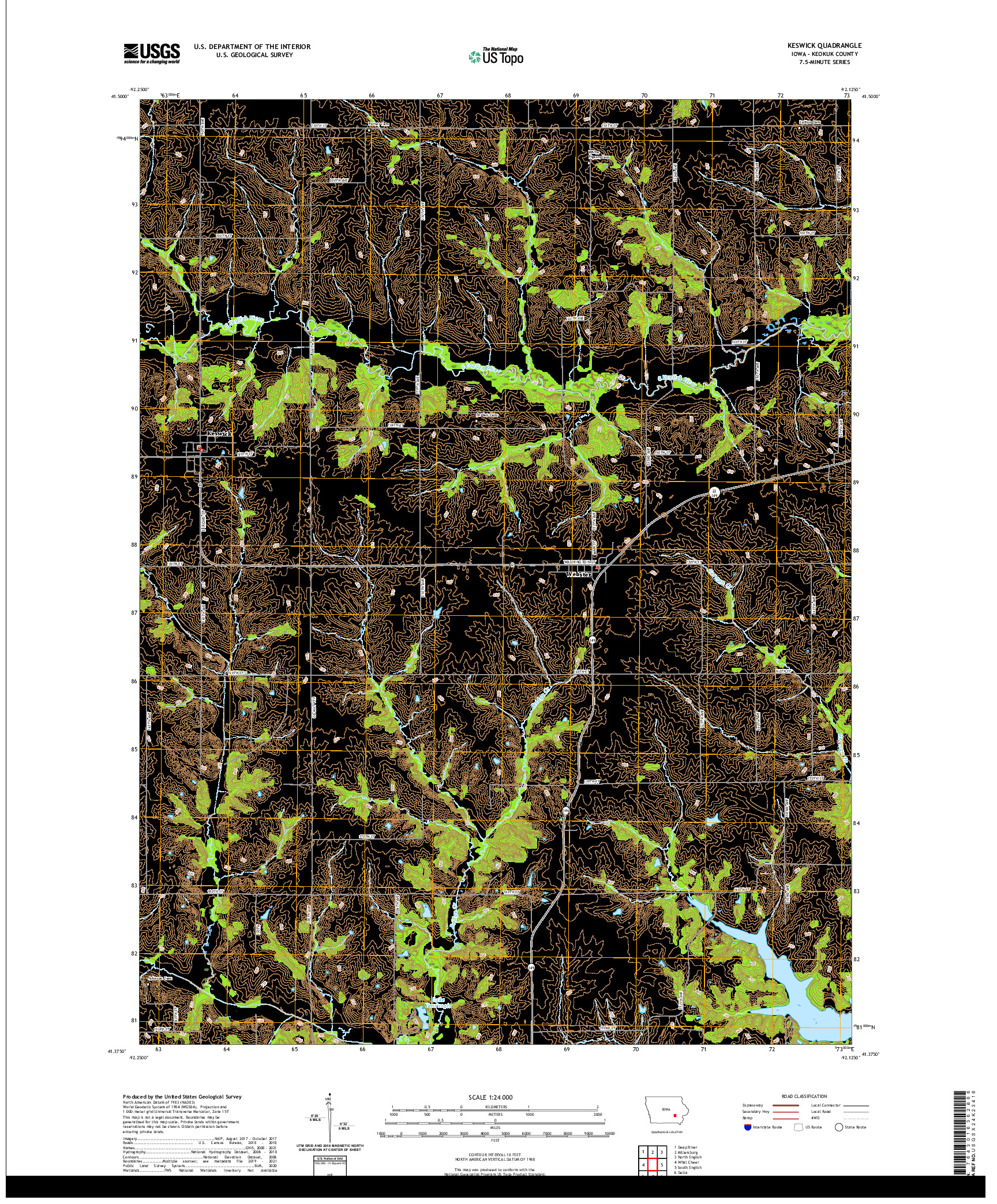 US TOPO 7.5-MINUTE MAP FOR KESWICK, IA