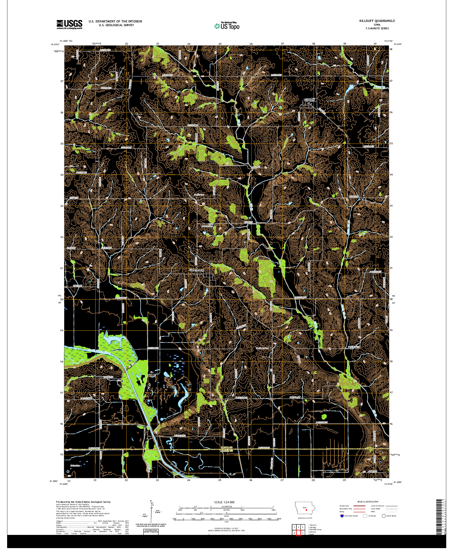 US TOPO 7.5-MINUTE MAP FOR KILLDUFF, IA